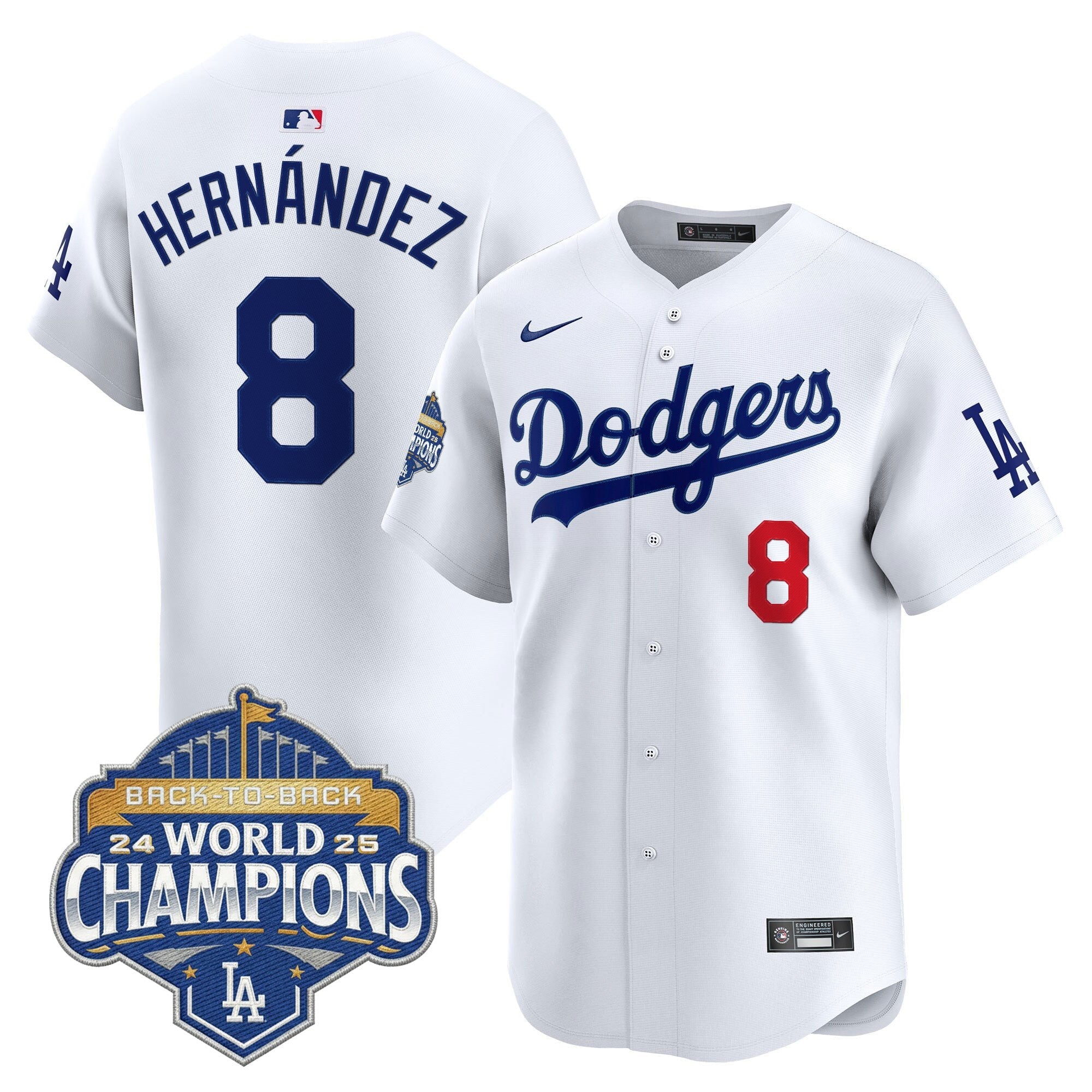Men's Dodgers 2025 Back-To-Back Champions Vapor Premier Limited Jersey - All Stitched