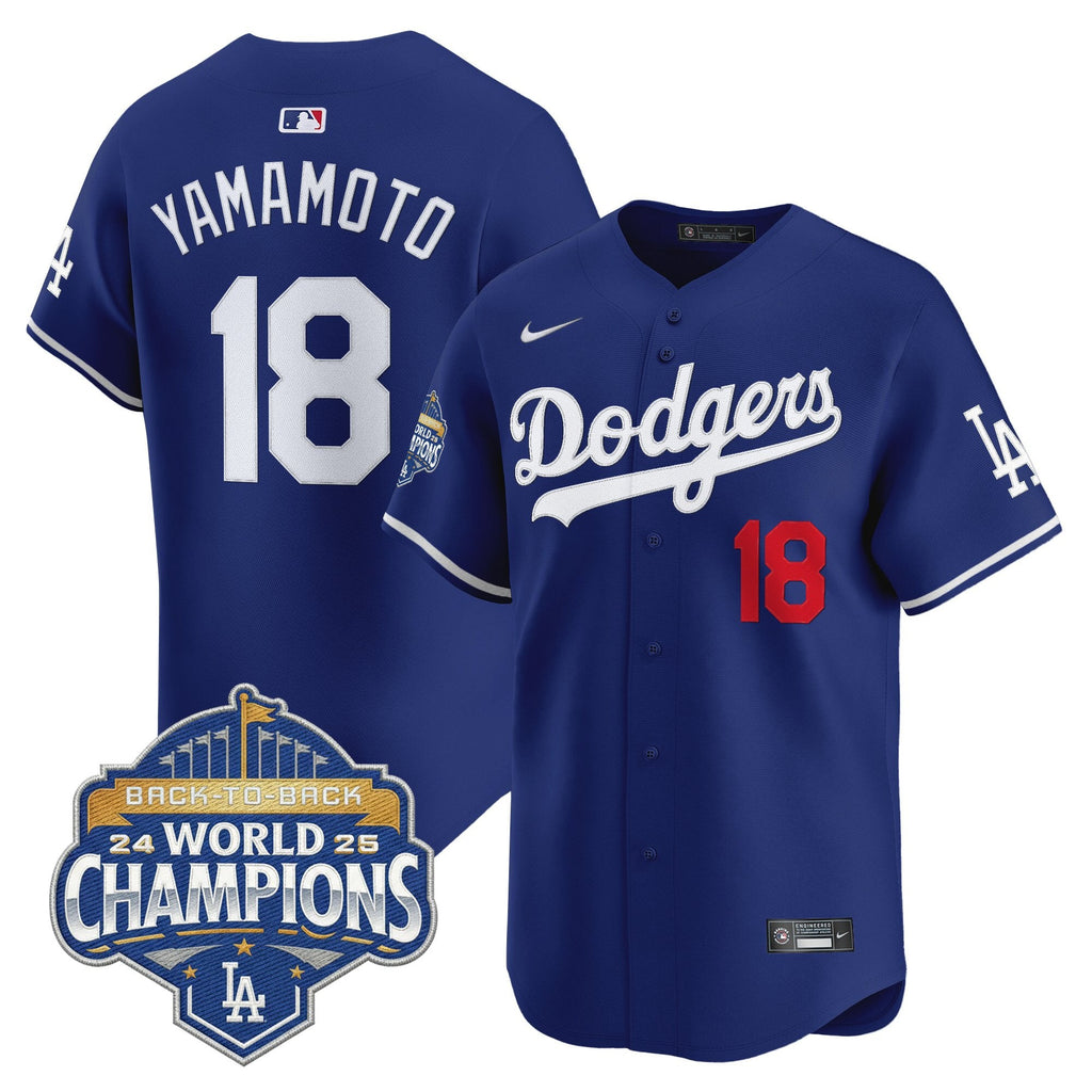 Men's Dodgers 2025 Back-To-Back Champions Vapor Premier Limited Jersey - All Stitched