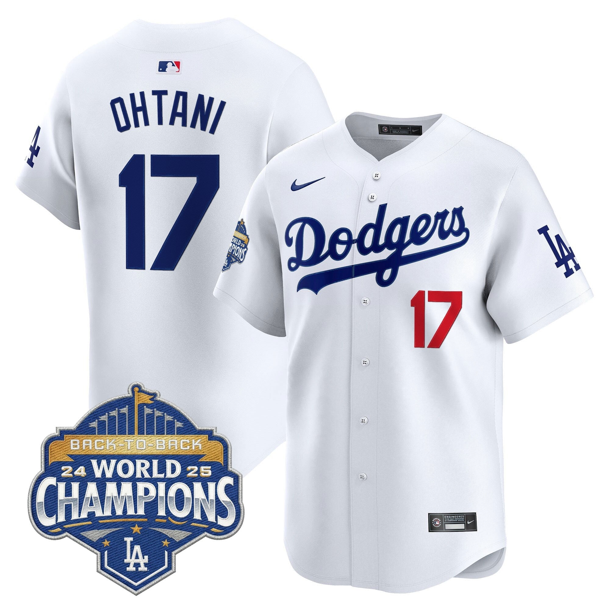 Men's Dodgers 2025 Back-To-Back Champions Vapor Premier Limited Jersey - All Stitched