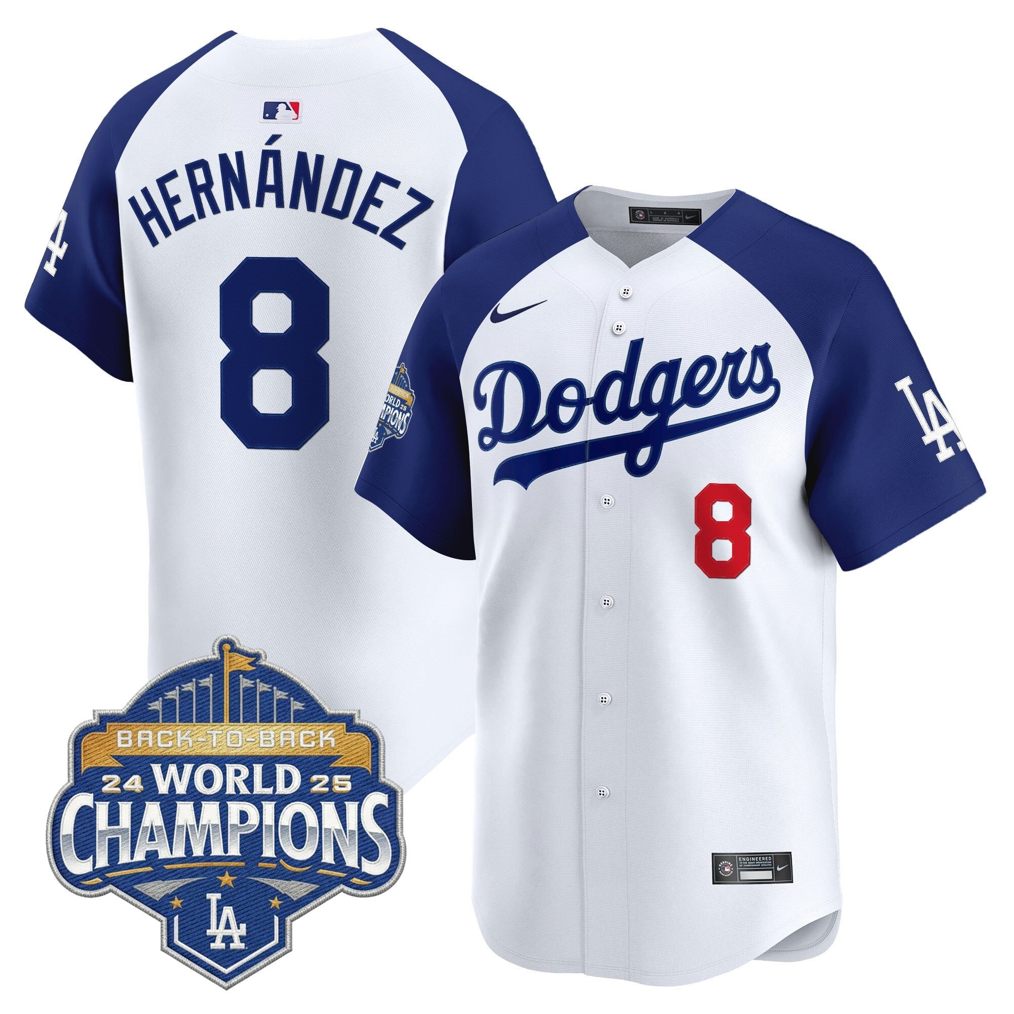 Men's Dodgers 2025 Back-To-Back Champions Vapor Premier Limited Jersey - All Stitched