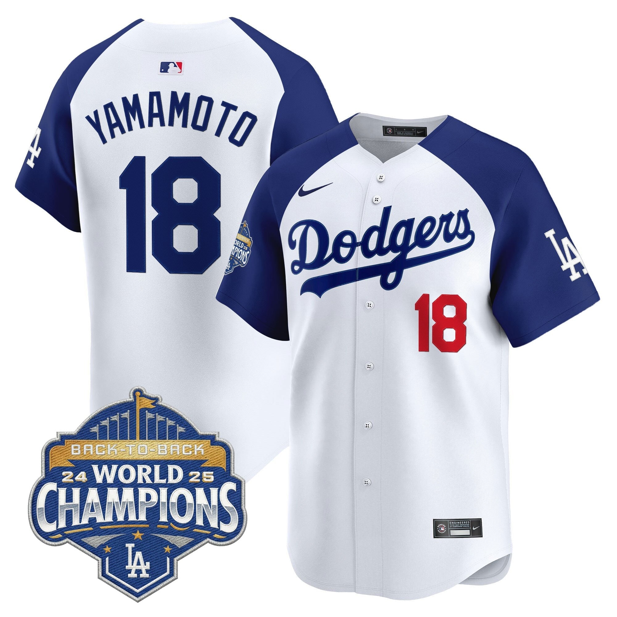 Men's Dodgers 2025 Back-To-Back Champions Vapor Premier Limited Jersey - All Stitched