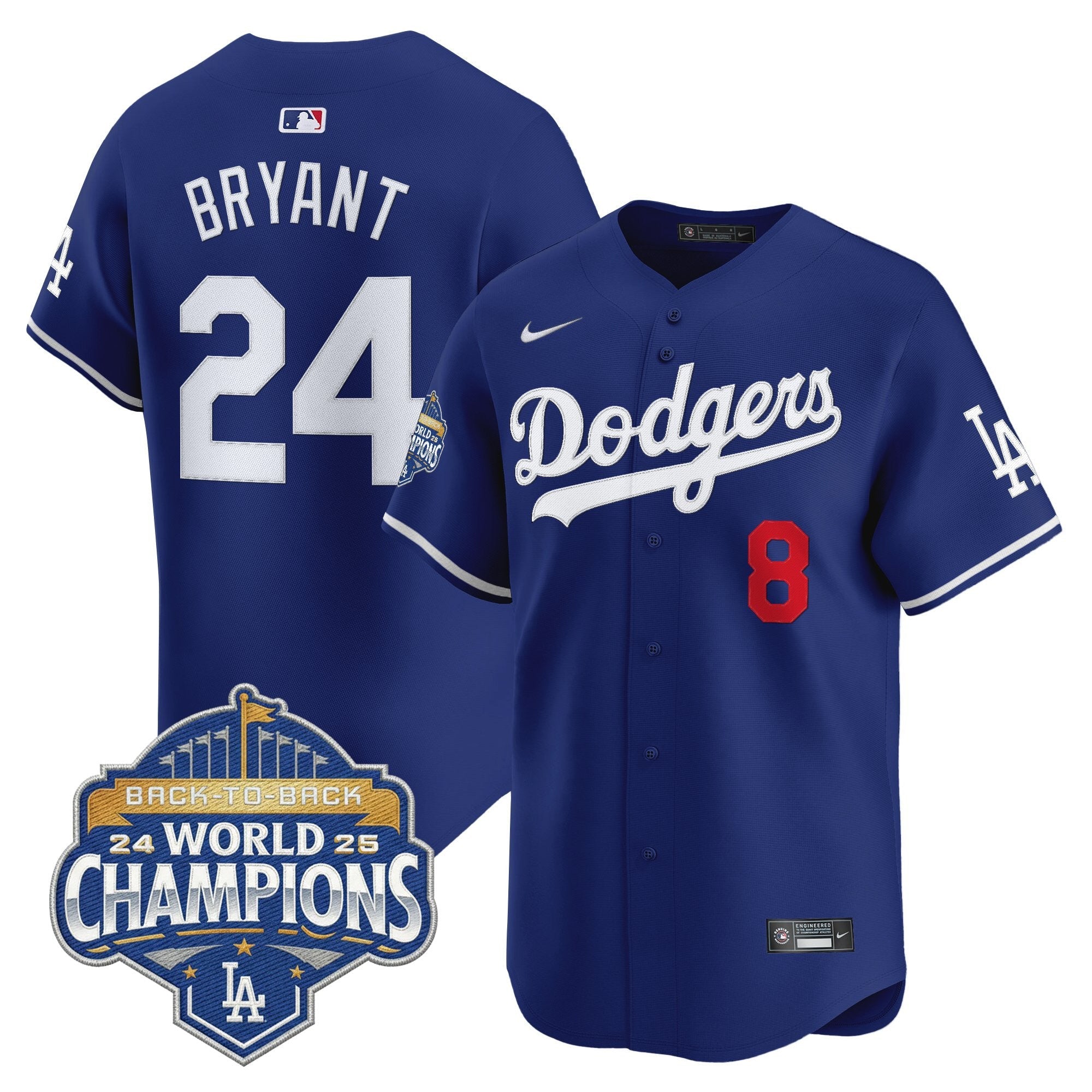 Men's Dodgers 2025 Back-To-Back Champions Vapor Premier Limited Jersey - All Stitched