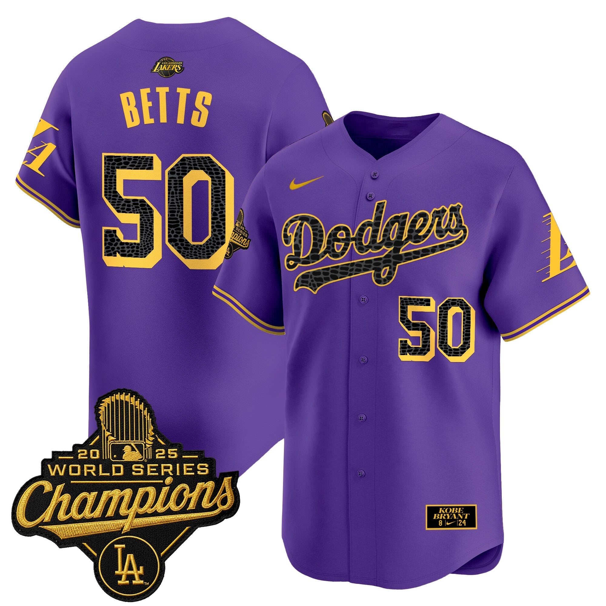 Men's Dodgers 2025 World Series Champions Mamba Vapor Premier Limited Jersey - All Stitched