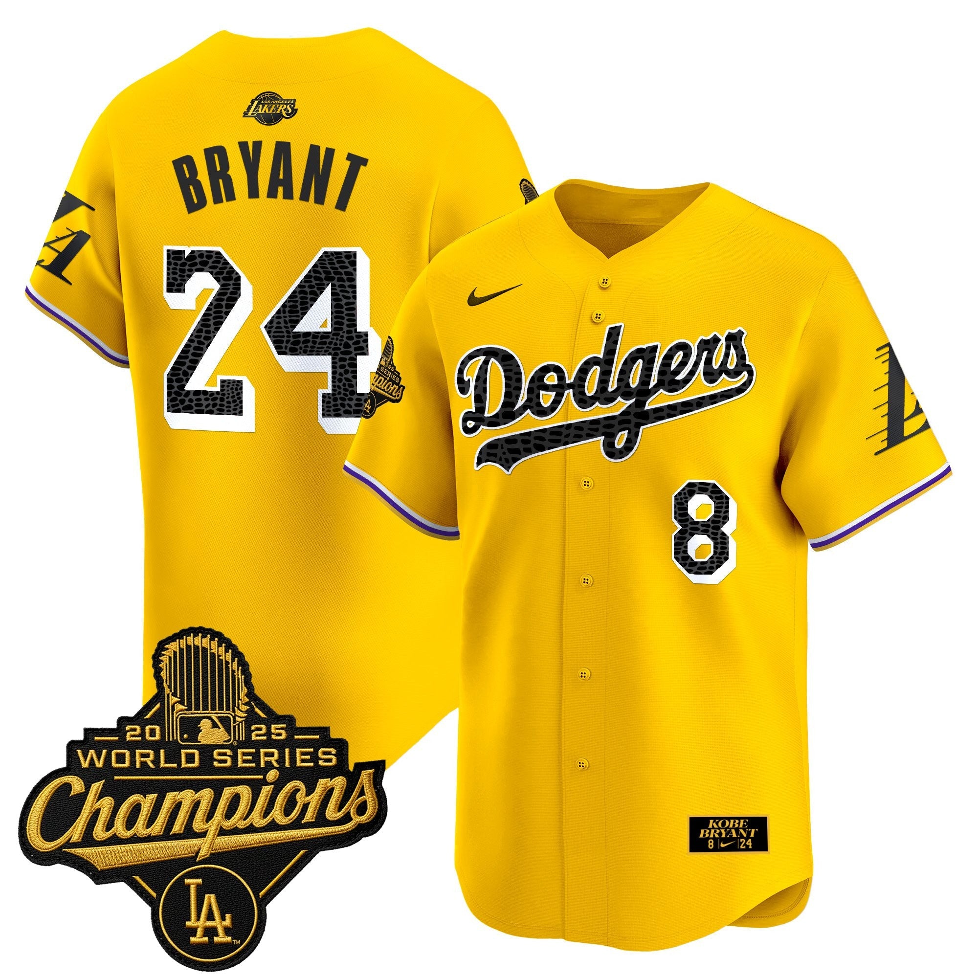 Men's Dodgers 2025 World Series Champions Mamba Vapor Premier Limited Jersey - All Stitched