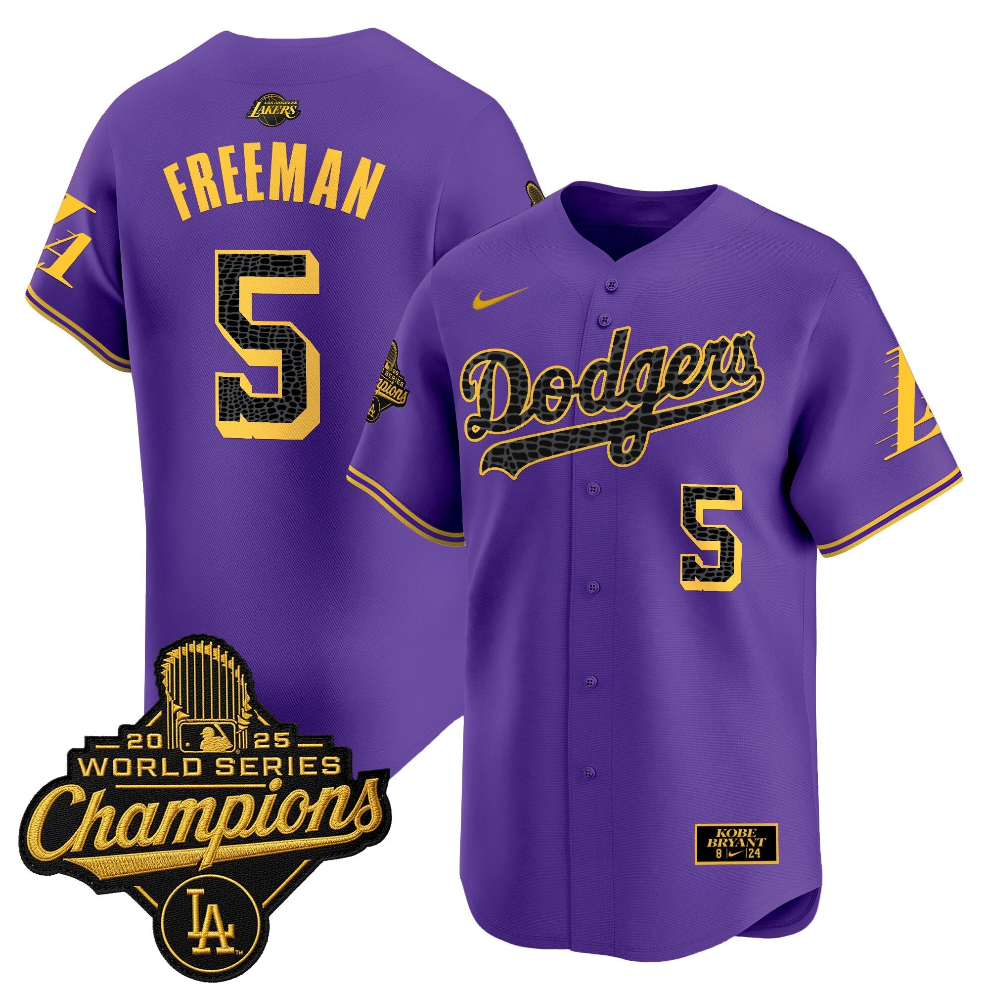 Men's Dodgers 2025 World Series Champions Mamba Vapor Premier Limited Jersey - All Stitched