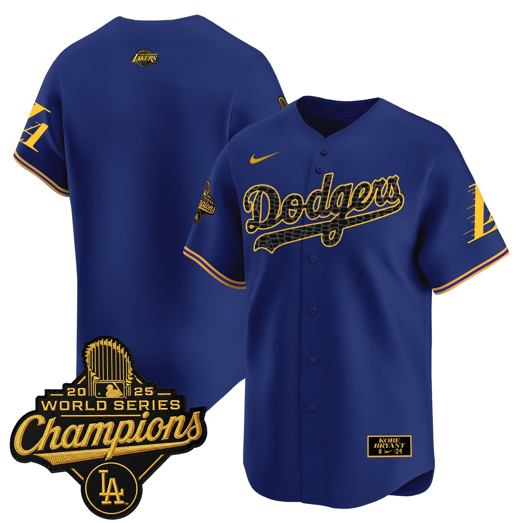 Men's Dodgers 2025 World Series Champions Mamba Vapor Premier Limited Jersey - All Stitched