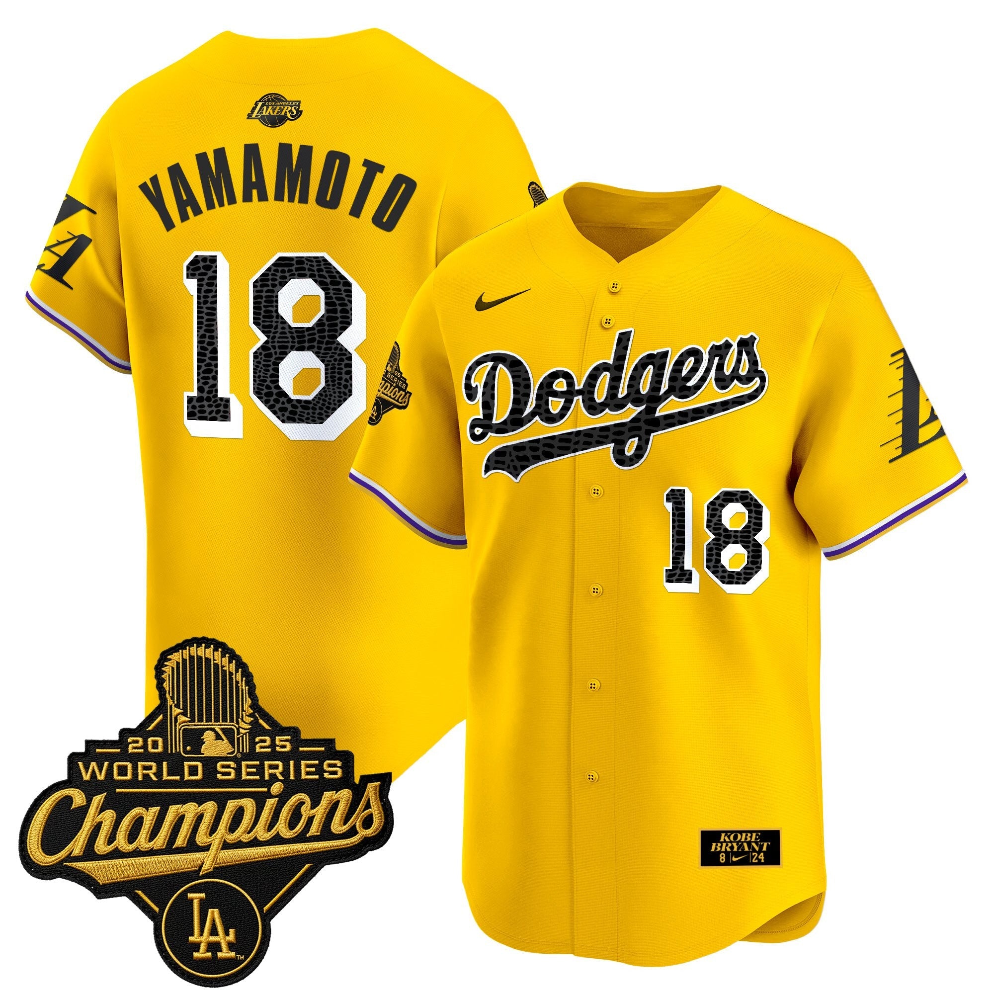 Men's Dodgers 2025 World Series Champions Mamba Vapor Premier Limited Jersey - All Stitched