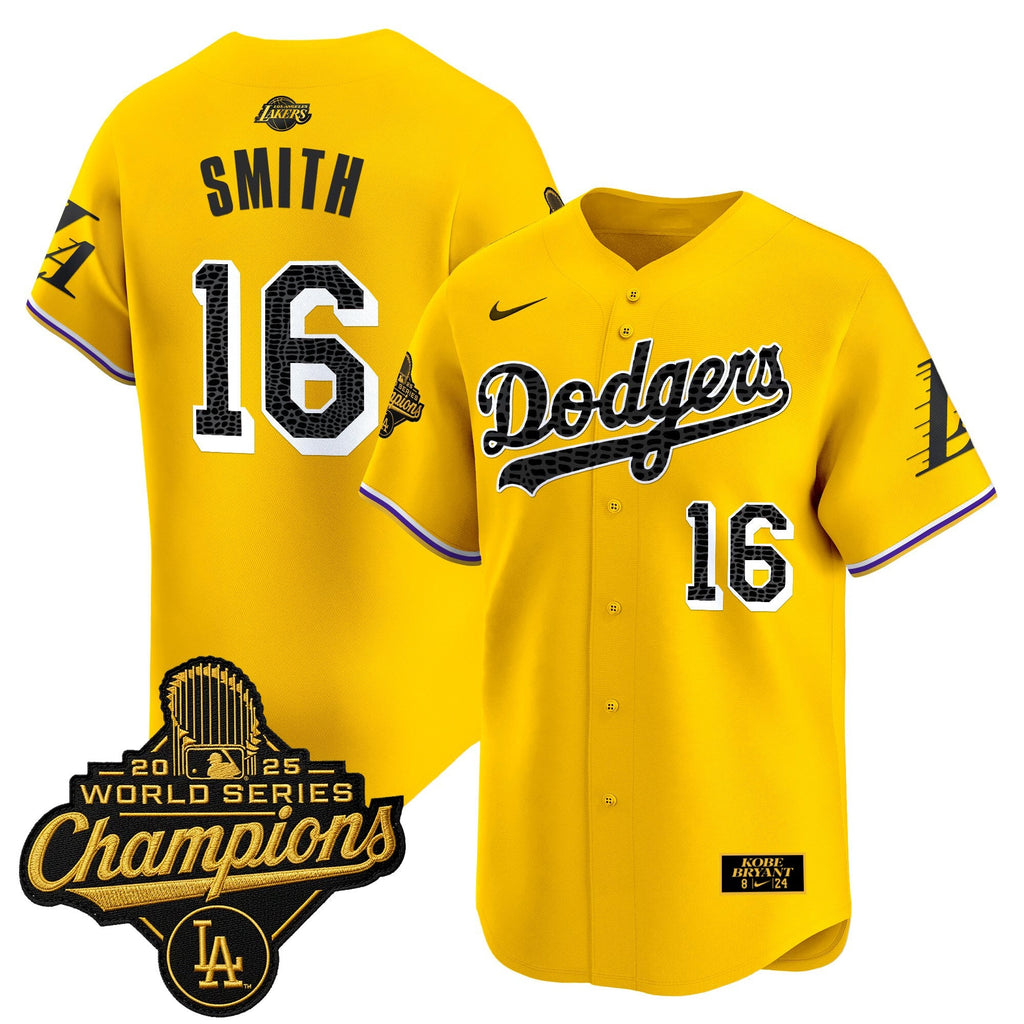 Men's Dodgers 2025 World Series Champions Mamba Vapor Premier Limited Jersey - All Stitched