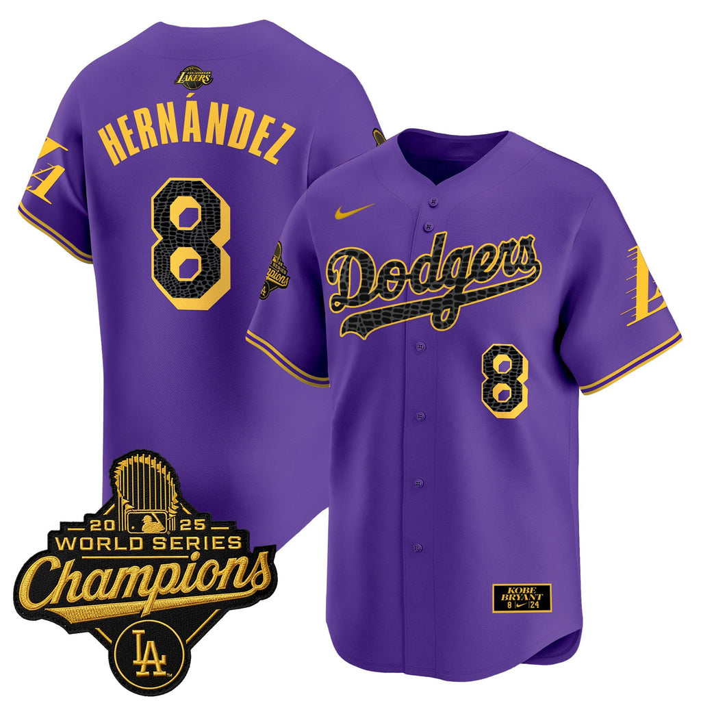 Men's Dodgers 2025 World Series Champions Mamba Vapor Premier Limited Jersey - All Stitched