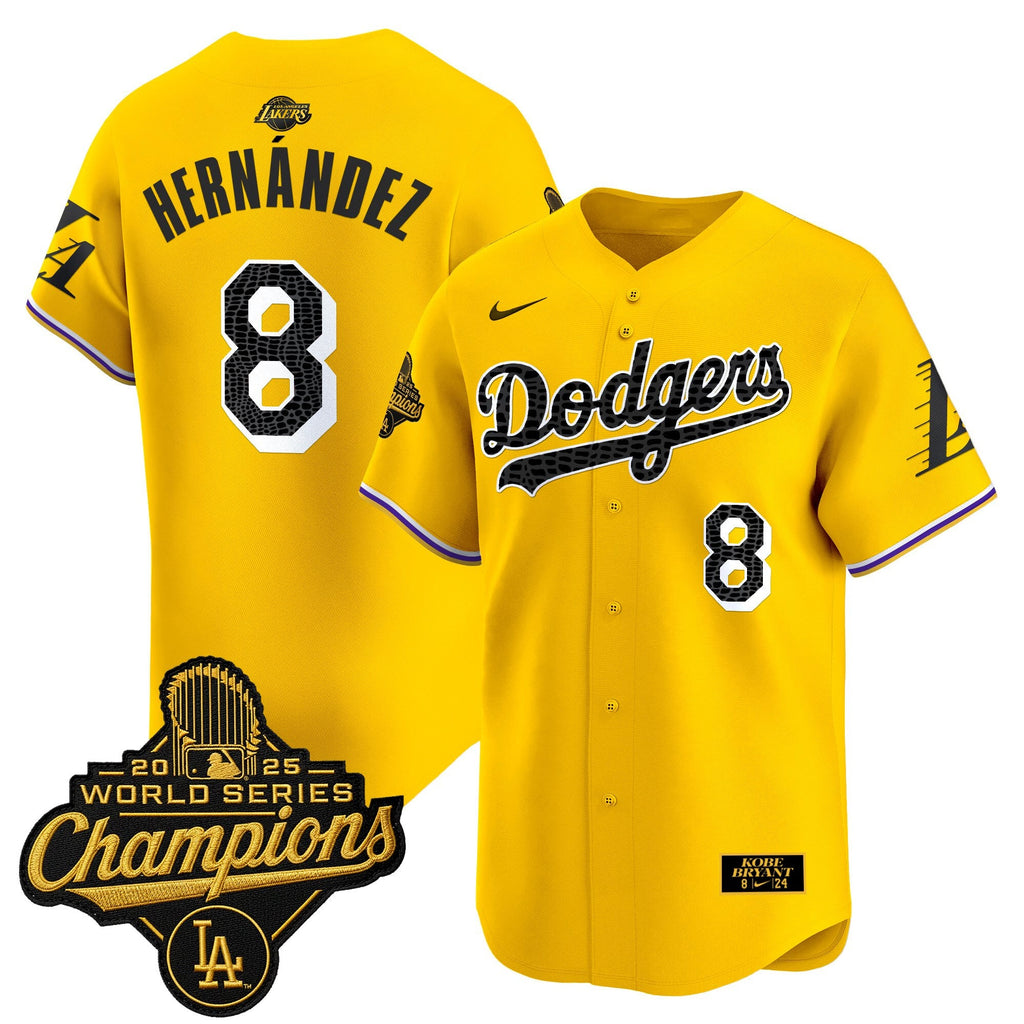 Men's Dodgers 2025 World Series Champions Mamba Vapor Premier Limited Jersey - All Stitched