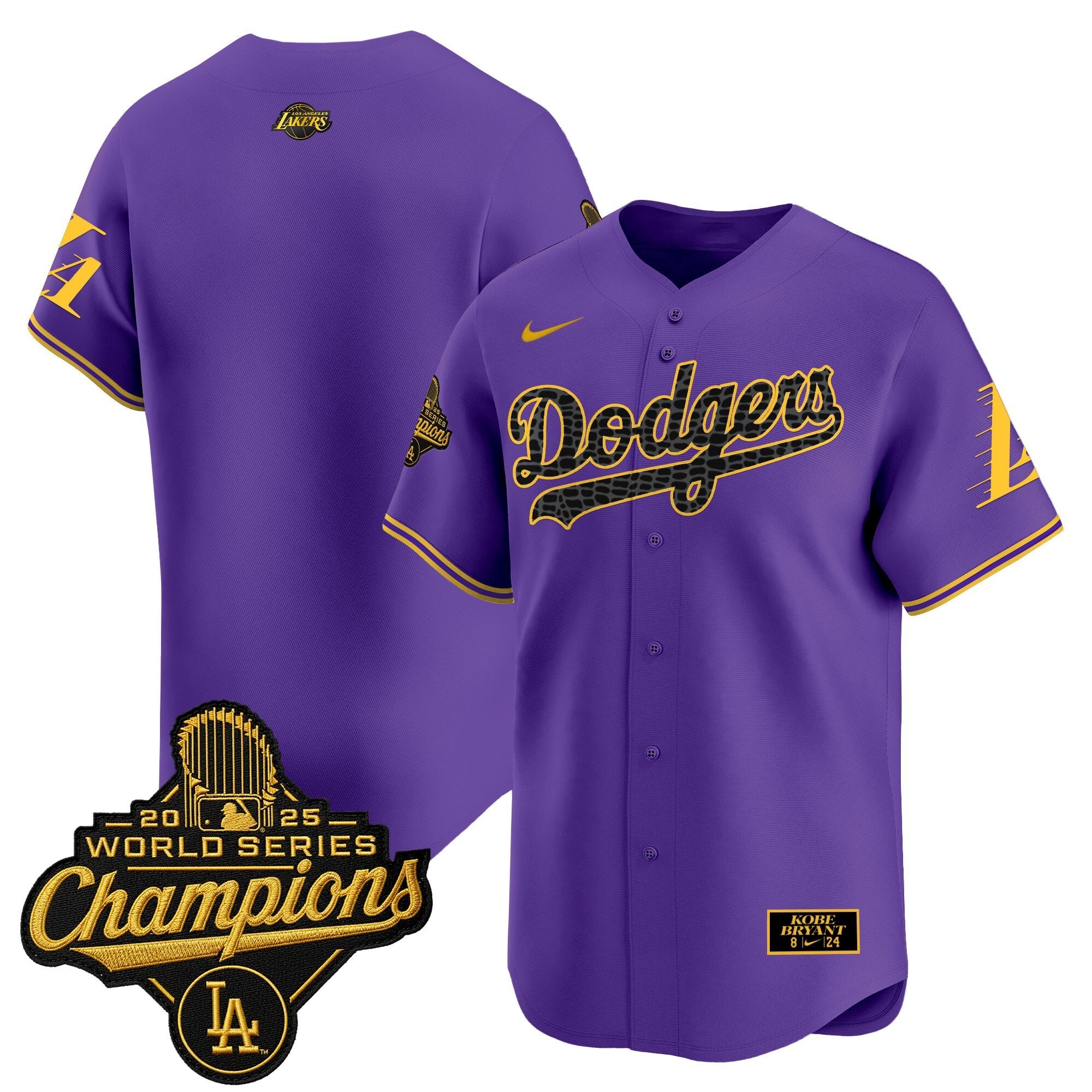Men's Dodgers 2025 World Series Champions Mamba Vapor Premier Limited Jersey - All Stitched