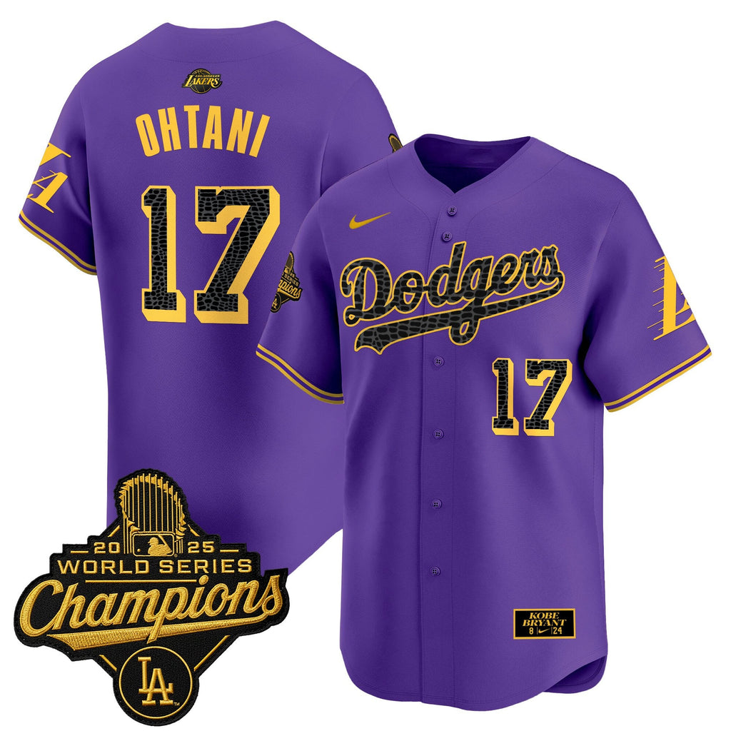 Men's Dodgers 2025 World Series Champions Mamba Vapor Premier Limited Jersey - All Stitched