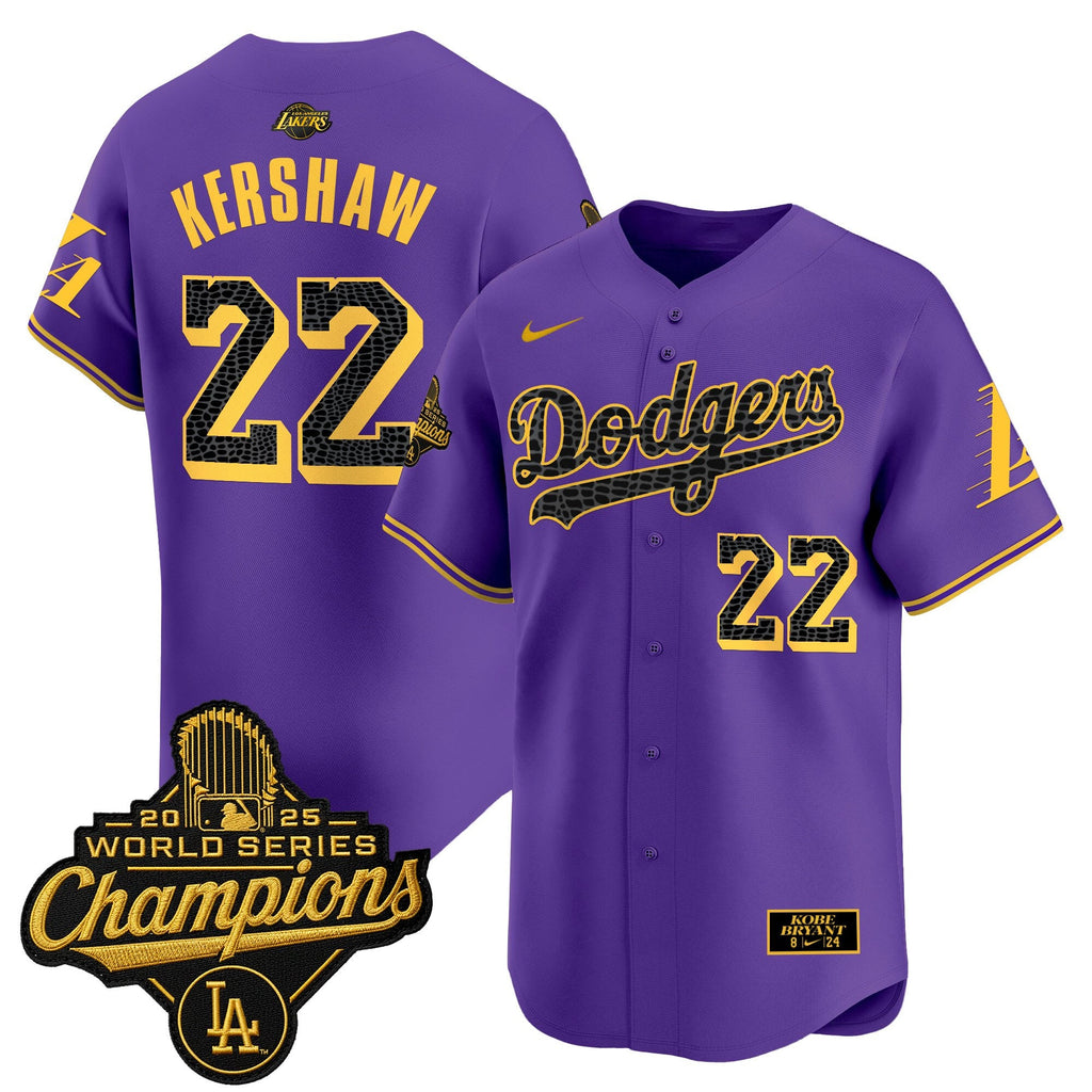 Men's Dodgers 2025 World Series Champions Mamba Vapor Premier Limited Jersey - All Stitched