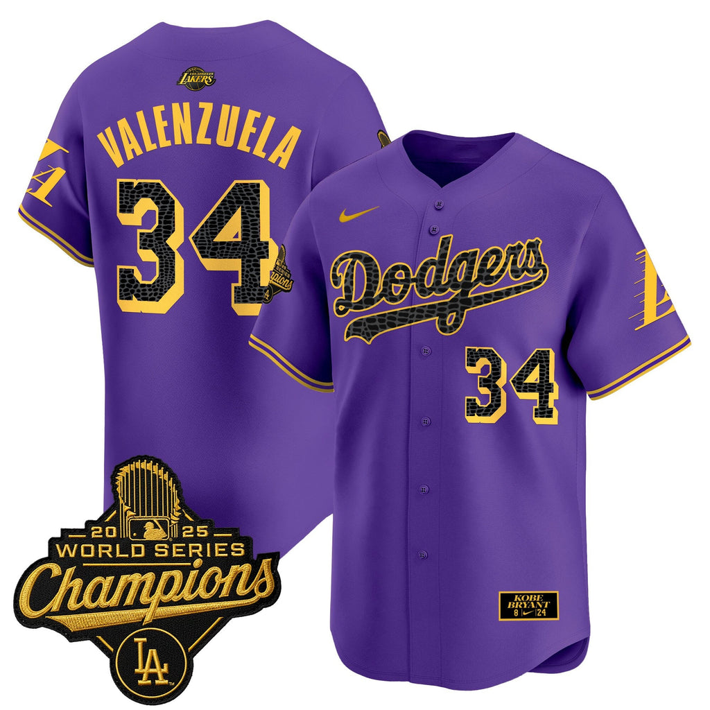 Men's Dodgers 2025 World Series Champions Mamba Vapor Premier Limited Jersey - All Stitched