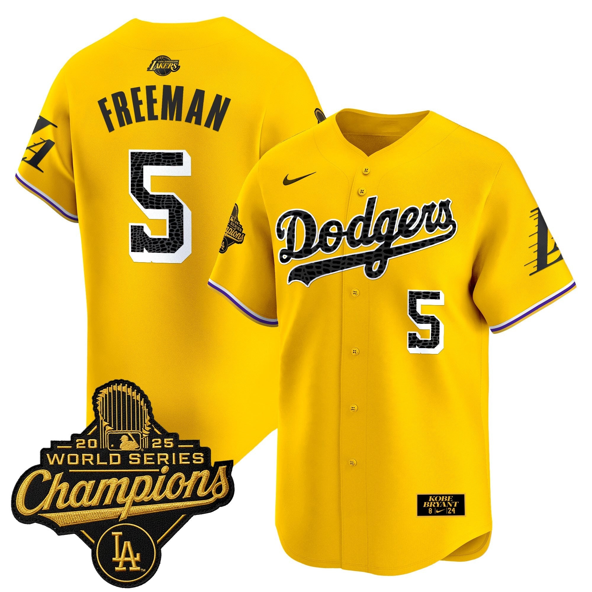 Men's Dodgers 2025 World Series Champions Mamba Vapor Premier Limited Jersey - All Stitched
