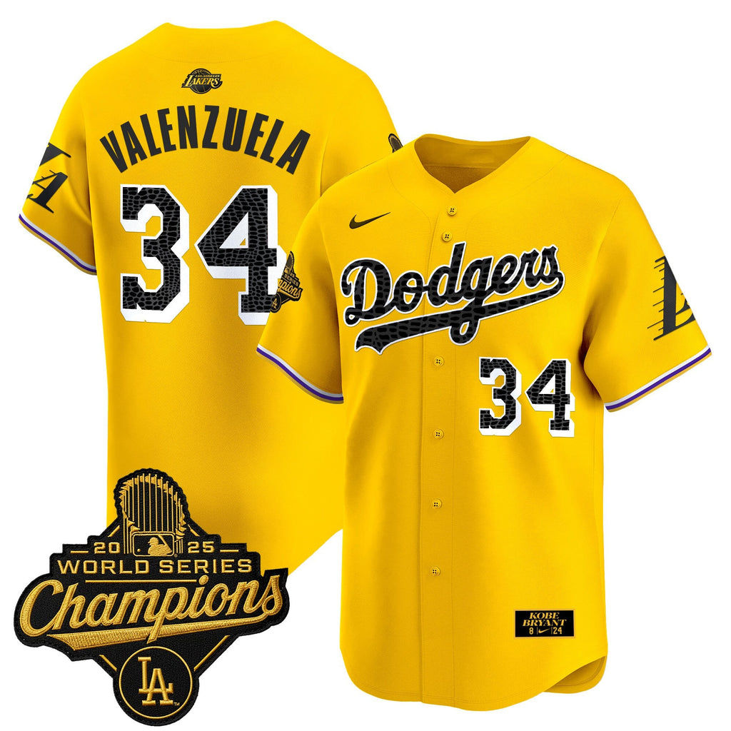 Men's Dodgers 2025 World Series Champions Mamba Vapor Premier Limited Jersey - All Stitched