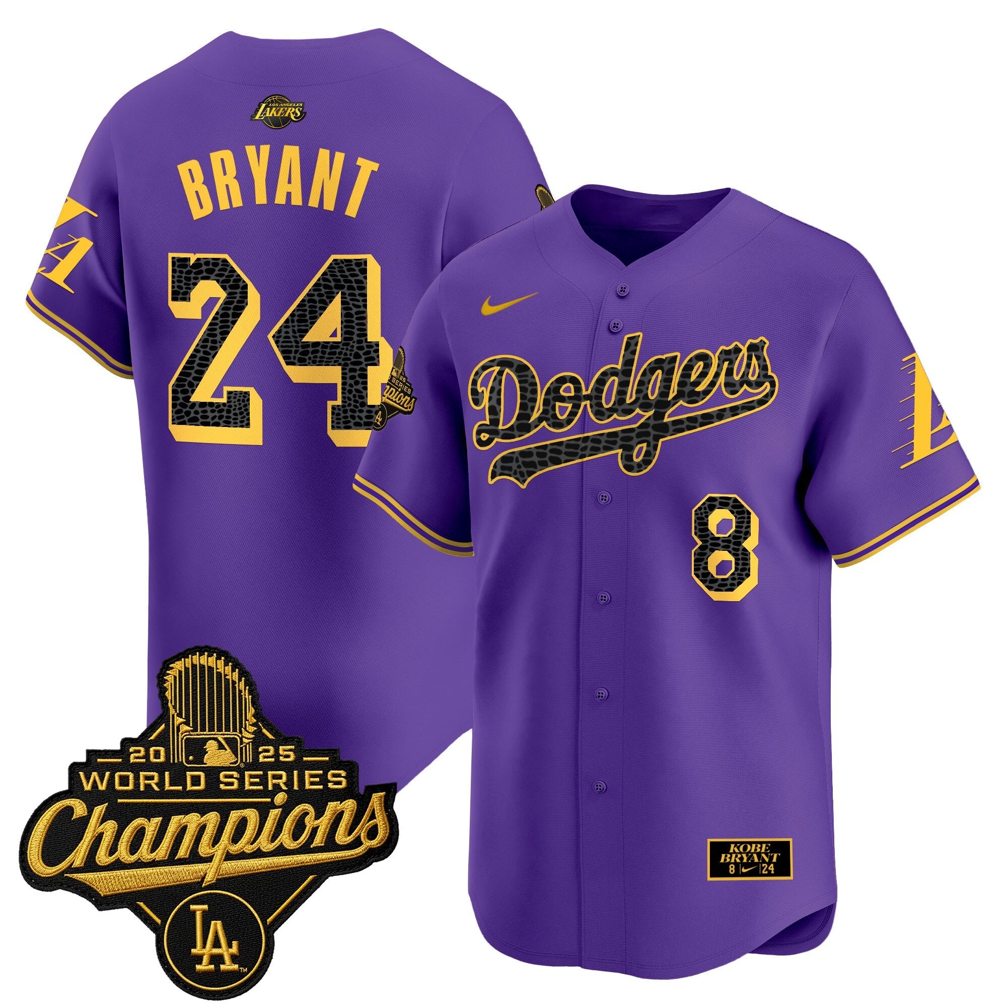 Men's Dodgers 2025 World Series Champions Mamba Vapor Premier Limited Jersey - All Stitched