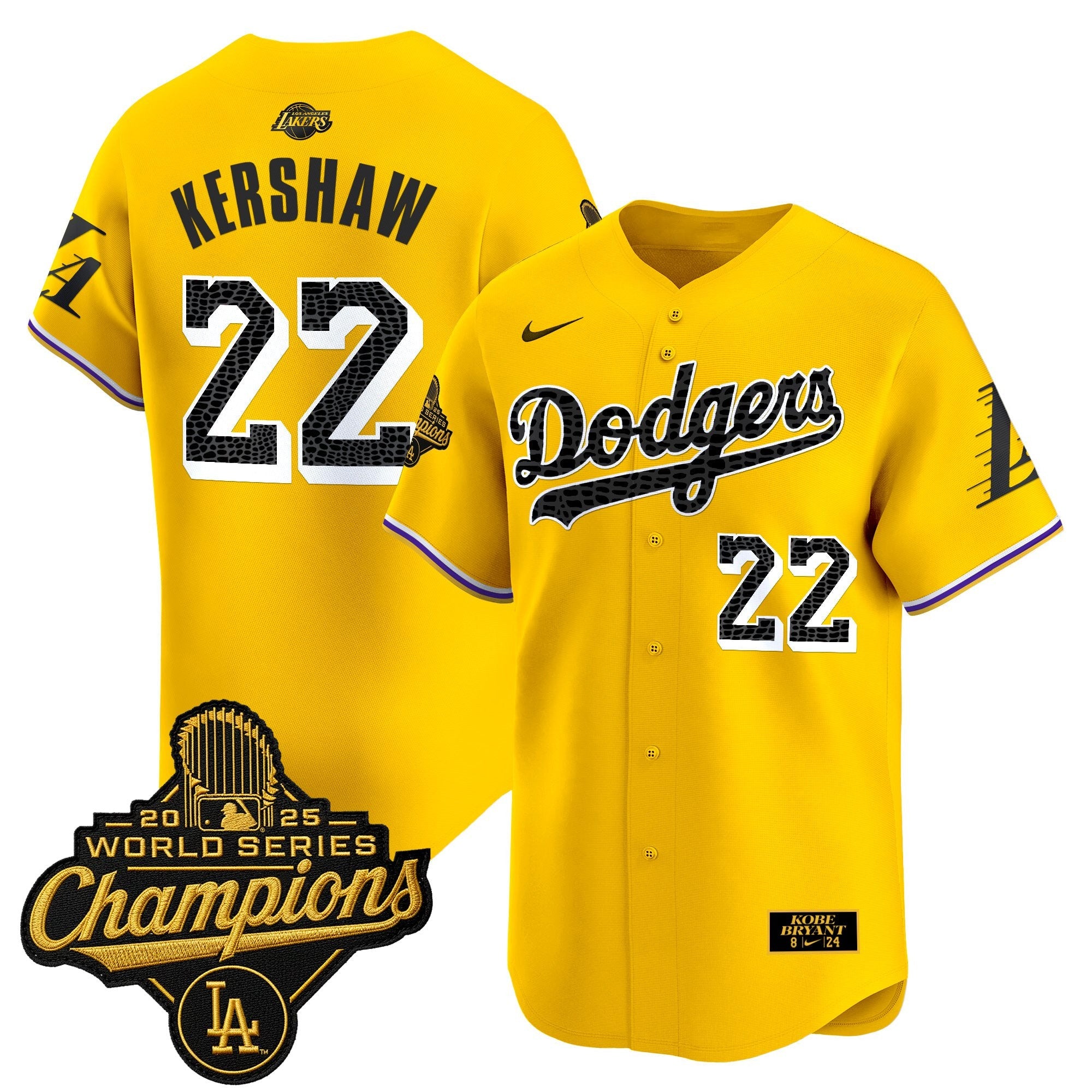 Men's Dodgers 2025 World Series Champions Mamba Vapor Premier Limited Jersey - All Stitched
