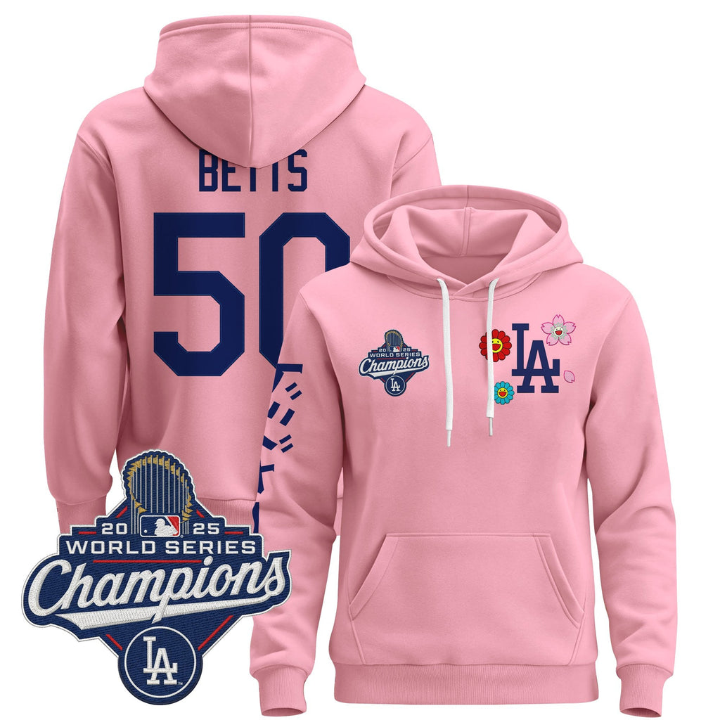 Men's Los Angeles Dodgers x Takashi Murakami Pullover Hoodie - 2025 World Series Champions Patch - Stitched