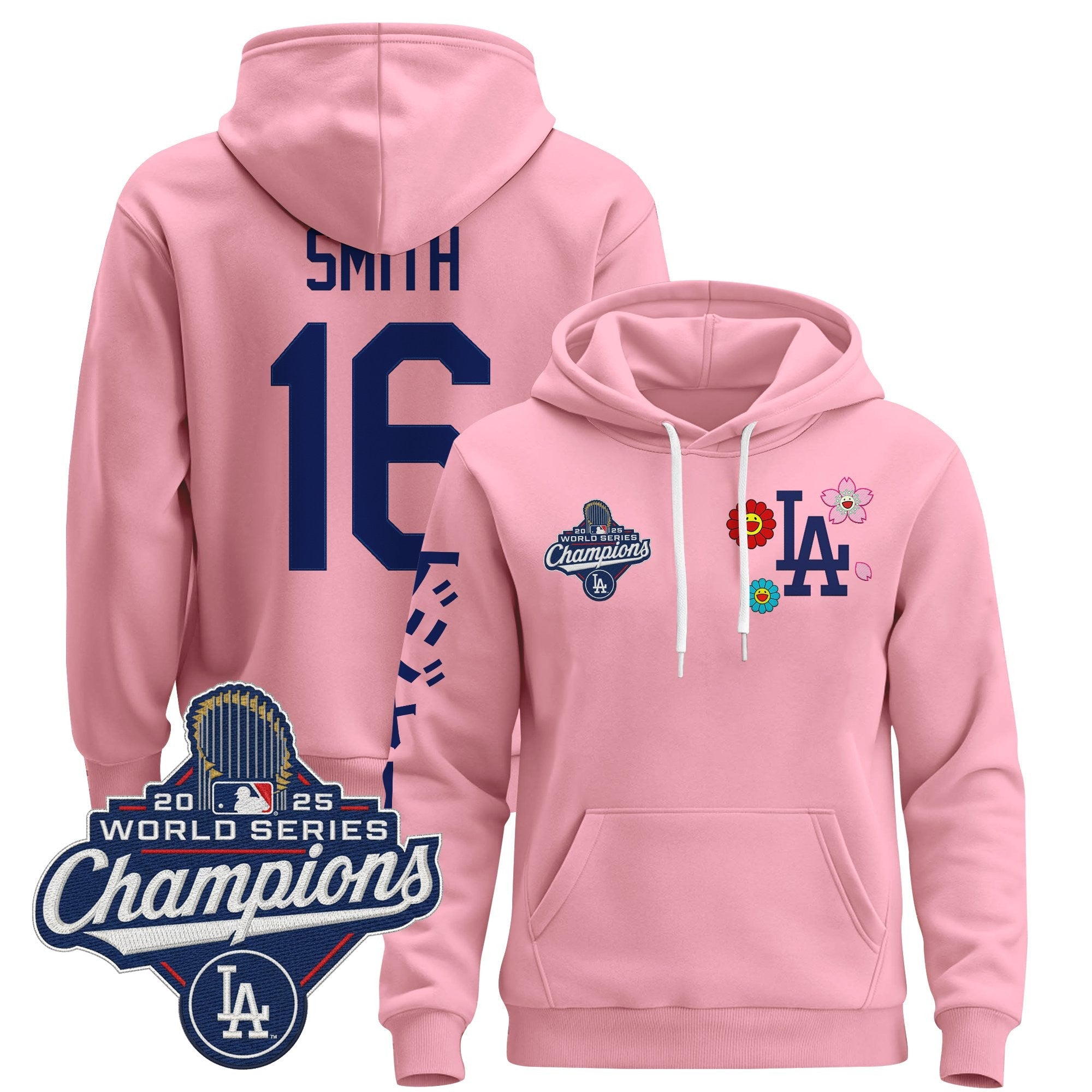 Men's Los Angeles Dodgers x Takashi Murakami Pullover Hoodie - 2025 World Series Champions Patch - Stitched