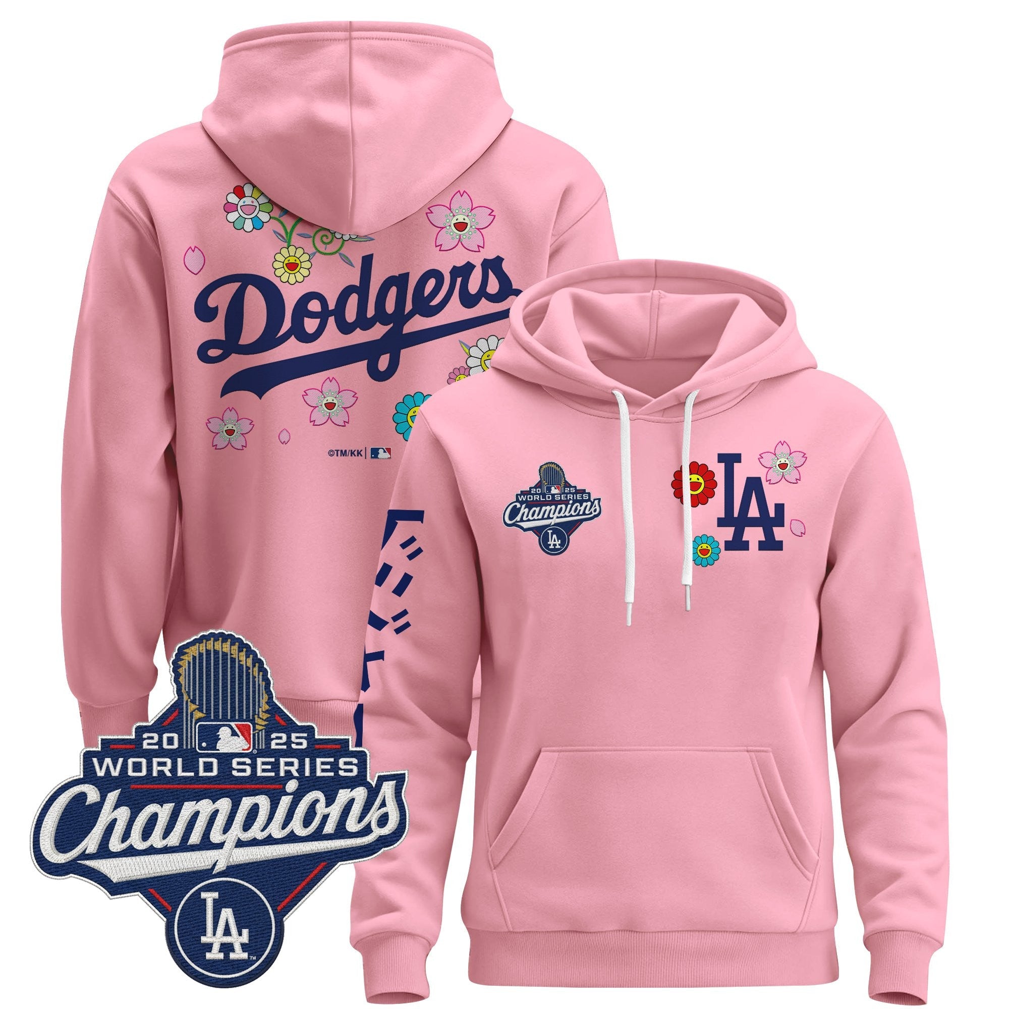 Men's Los Angeles Dodgers x Takashi Murakami Pullover Hoodie - 2025 World Series Champions Patch - Stitched