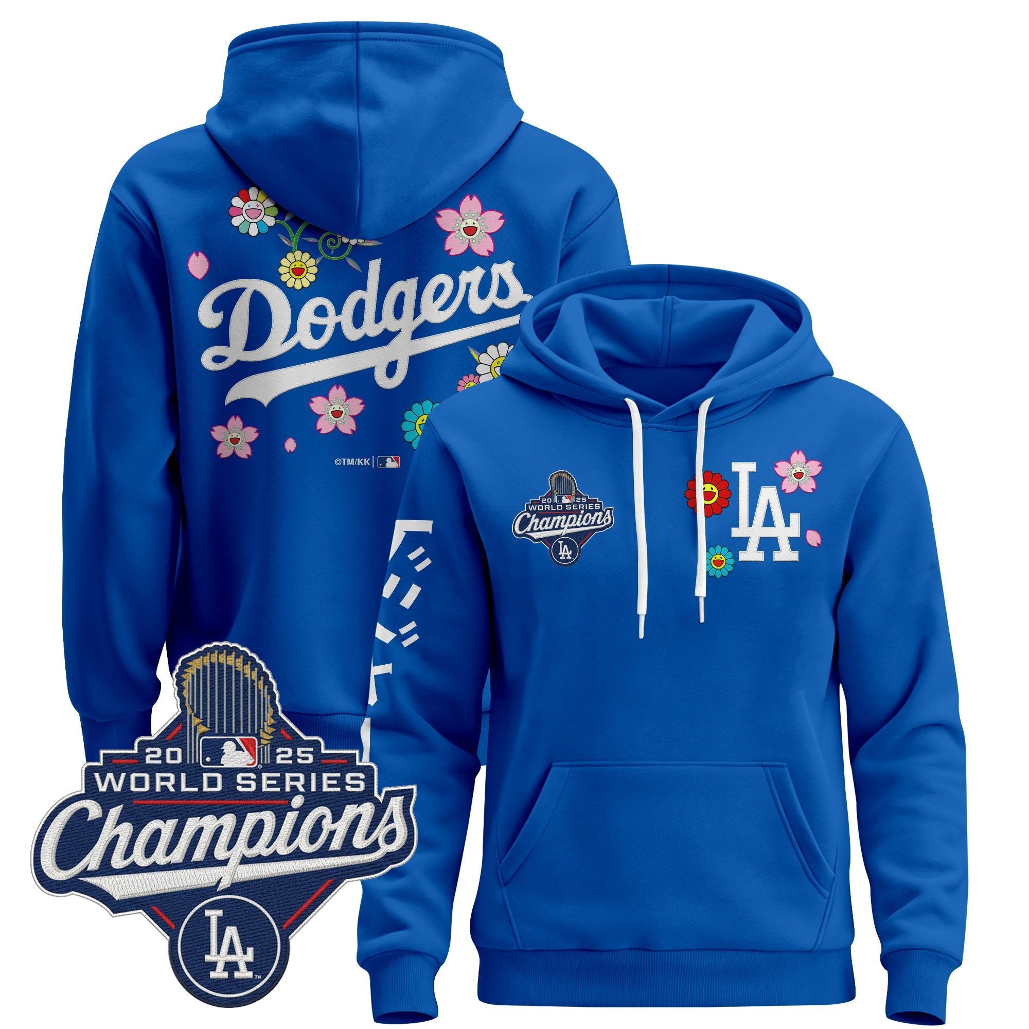 Men's Los Angeles Dodgers x Takashi Murakami Pullover Hoodie - 2025 World Series Champions Patch - Stitched