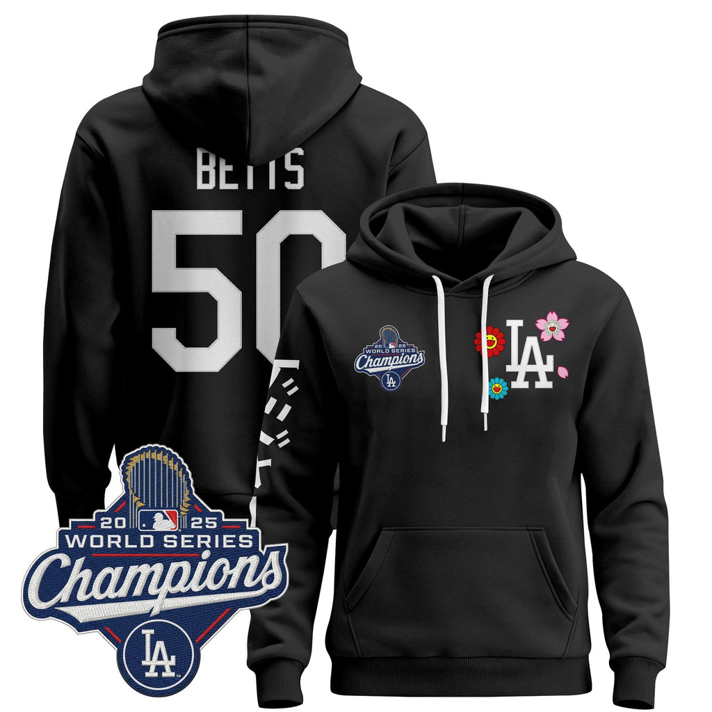 Men's Los Angeles Dodgers x Takashi Murakami Pullover Hoodie - 2025 World Series Champions Patch - Stitched