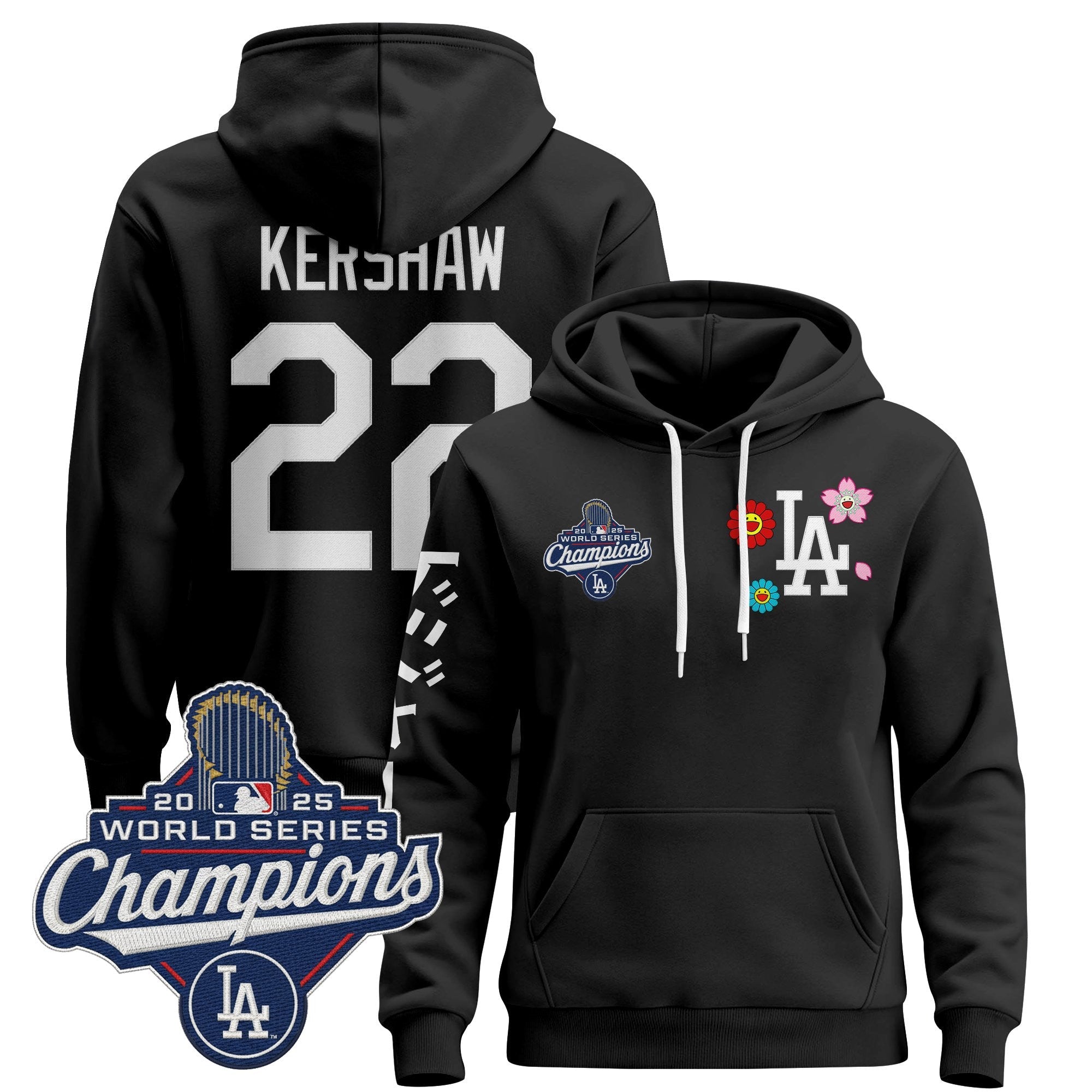 Men's Los Angeles Dodgers x Takashi Murakami Pullover Hoodie - 2025 World Series Champions Patch - Stitched