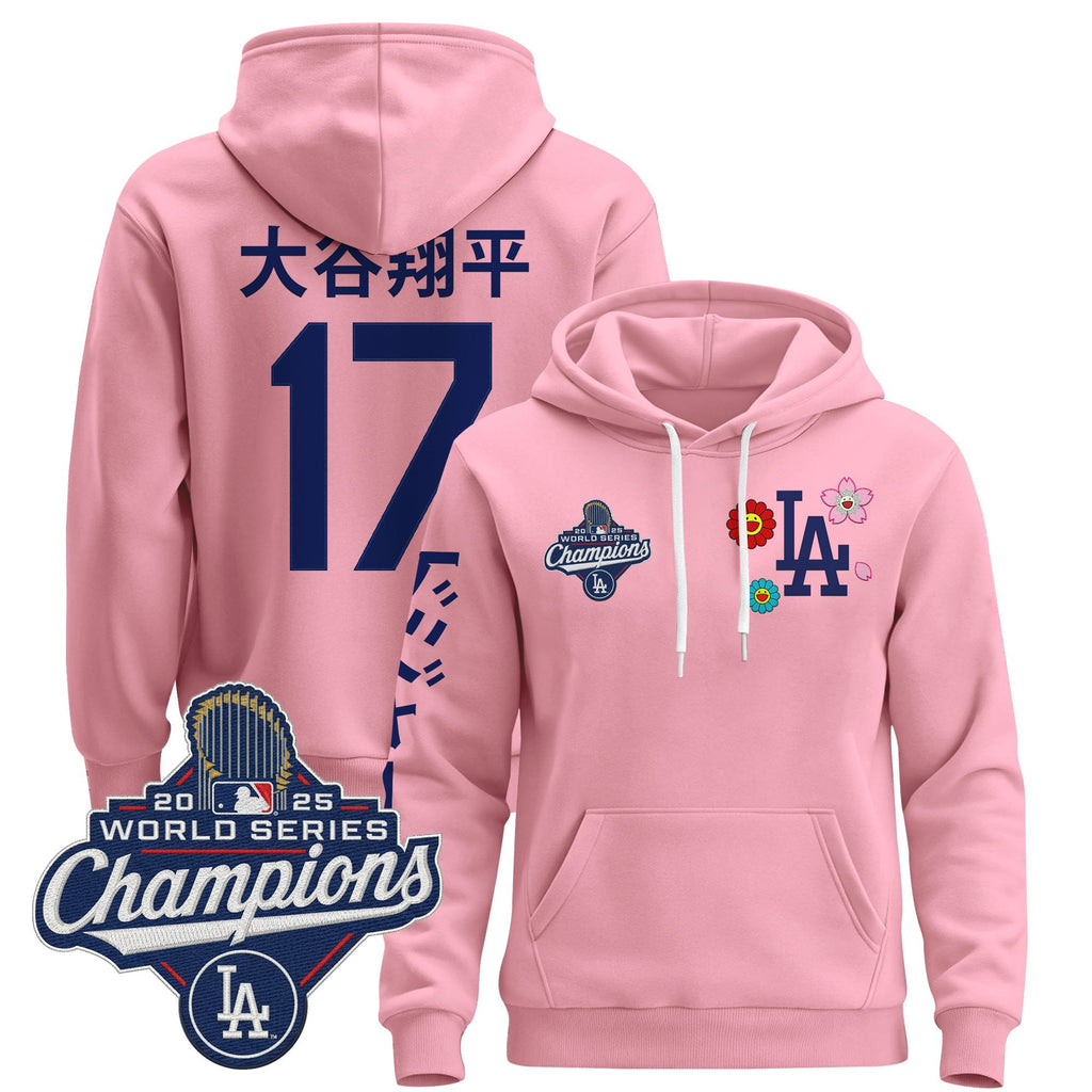 Men's Los Angeles Dodgers x Takashi Murakami Pullover Hoodie - 2025 World Series Champions Patch - Stitched