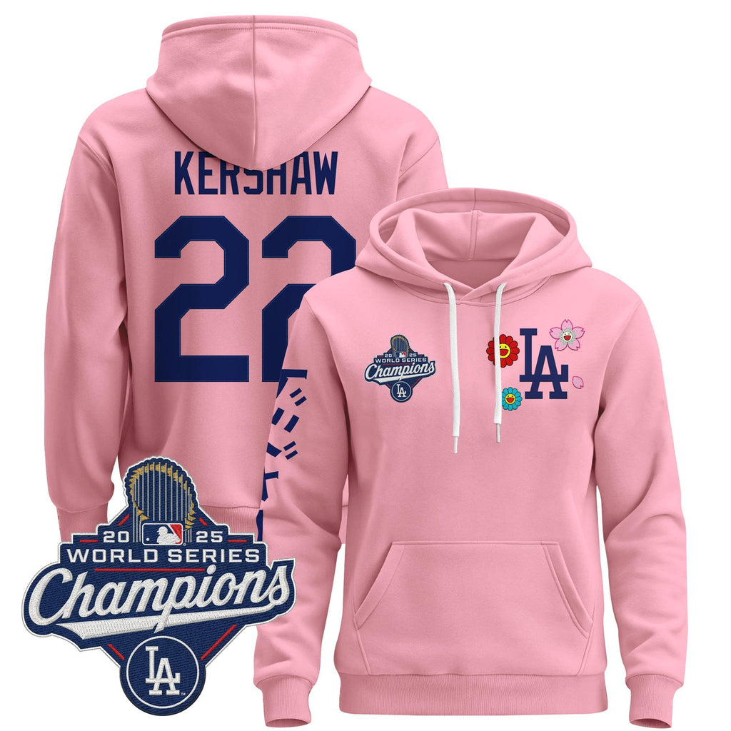 Men's Los Angeles Dodgers x Takashi Murakami Pullover Hoodie - 2025 World Series Champions Patch - Stitched