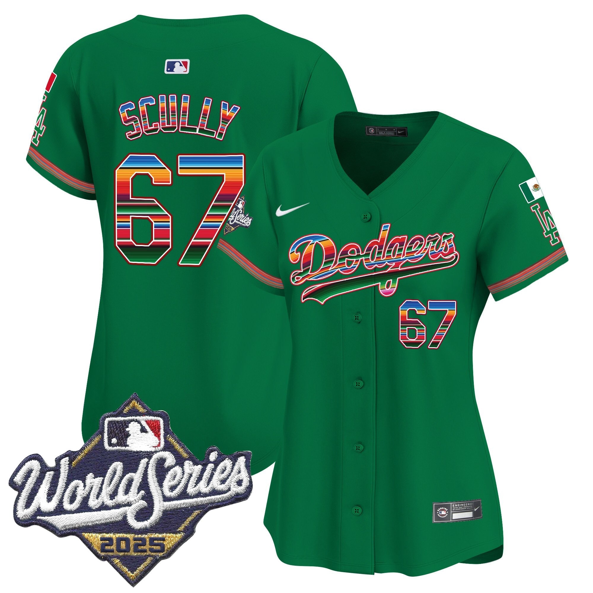 Women's Dodgers Mexico 2025 World Series Vapor Premier Limited Jersey - All Stitched