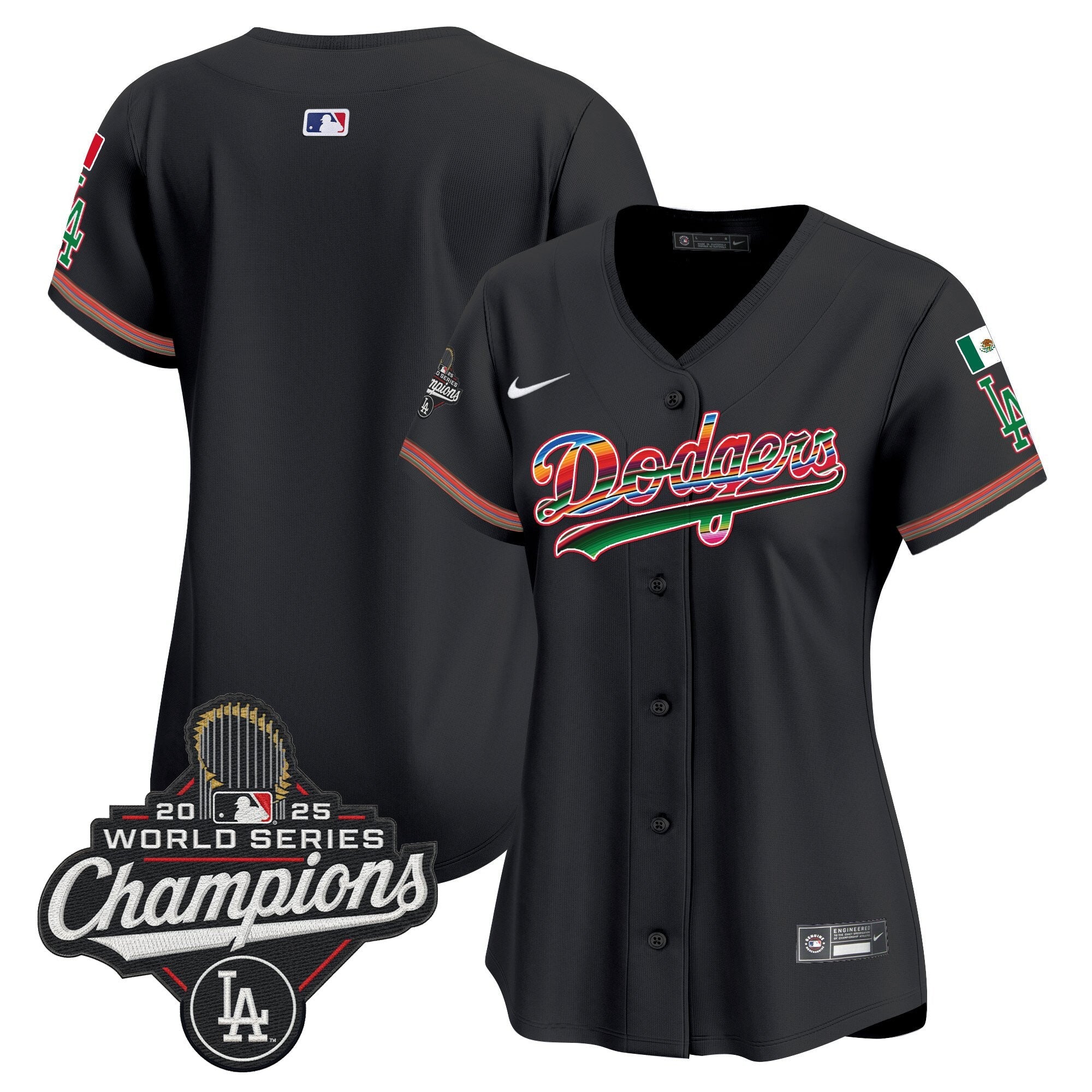 Women's Dodgers Mexico 2025 World Series Champions Vapor Premier Limited Jersey - All Stitched