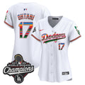 Women's Dodgers Mexico 2025 World Series Champions Vapor Premier Limited Jersey - All Stitched