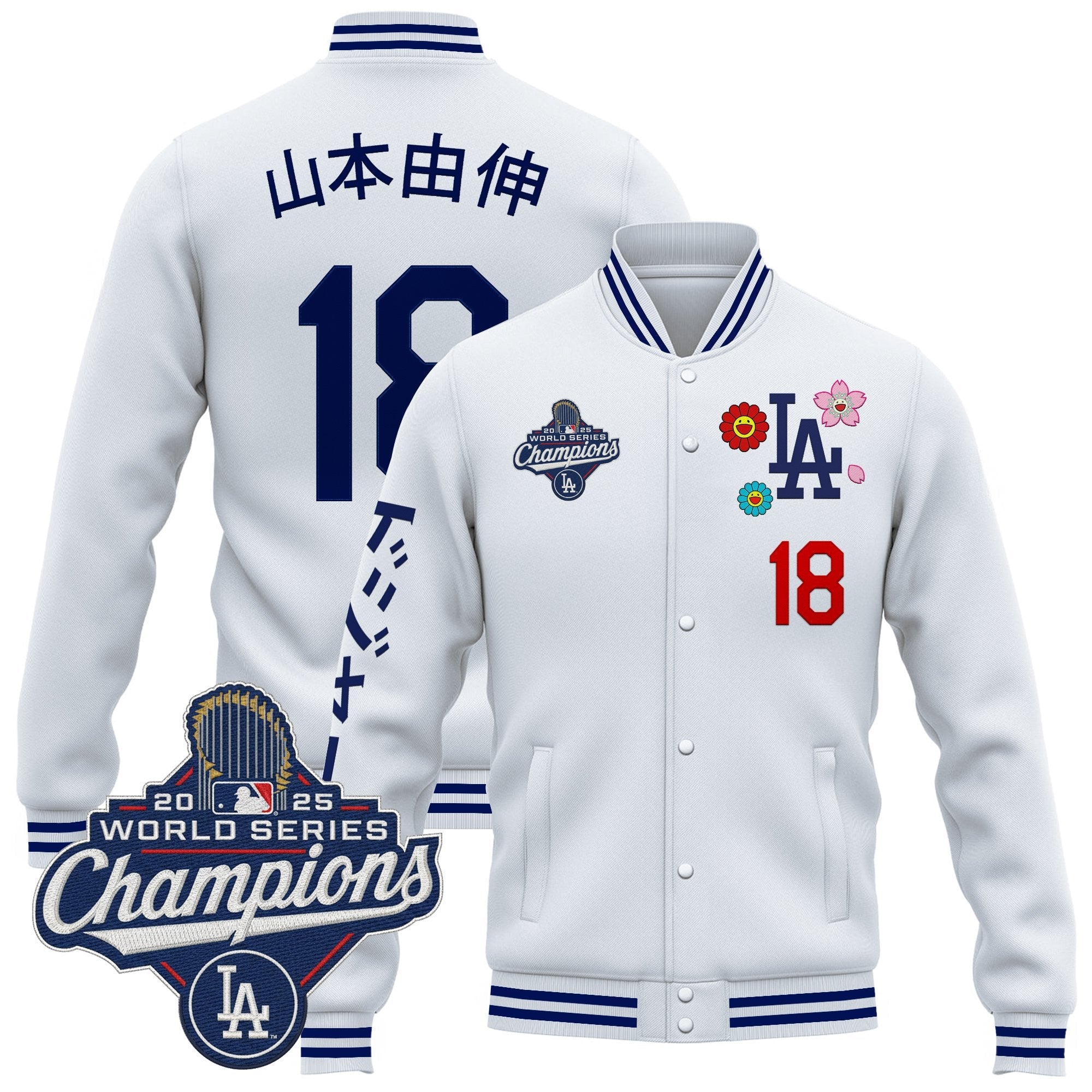 Men's Los Angeles Dodgers x Takashi Murakami Jacket - 2025 World Series Champions Patch - Printed
