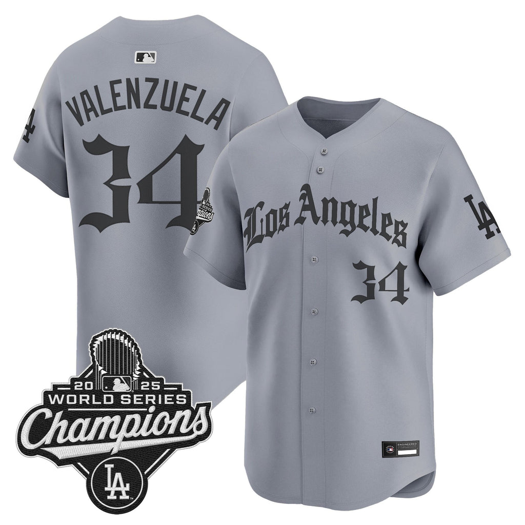 Men's Dodgers 2025 World Series Champions Vapor Premier Limited Jersey V2 - LA Gothic Edition - All Stitched
