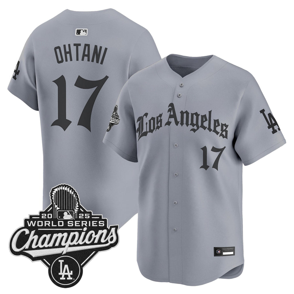 Men's Dodgers 2025 World Series Champions Vapor Premier Limited Jersey V2 - LA Gothic Edition - All Stitched