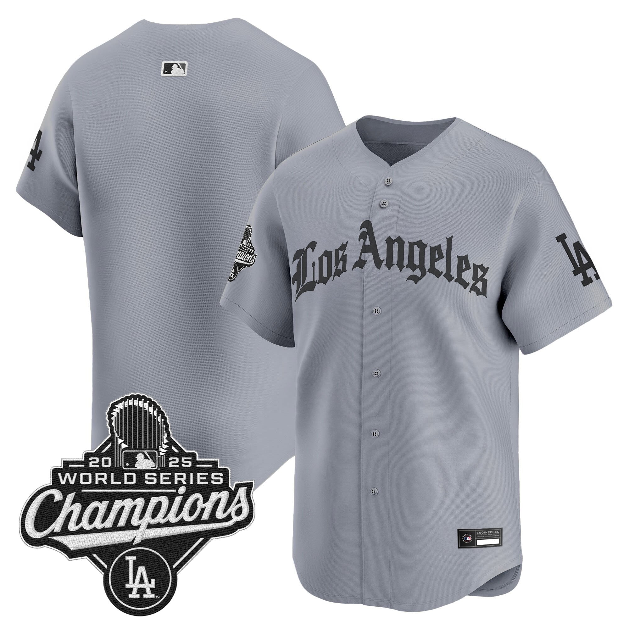 Men's Dodgers 2025 World Series Champions Vapor Premier Limited Jersey V2 - LA Gothic Edition - All Stitched
