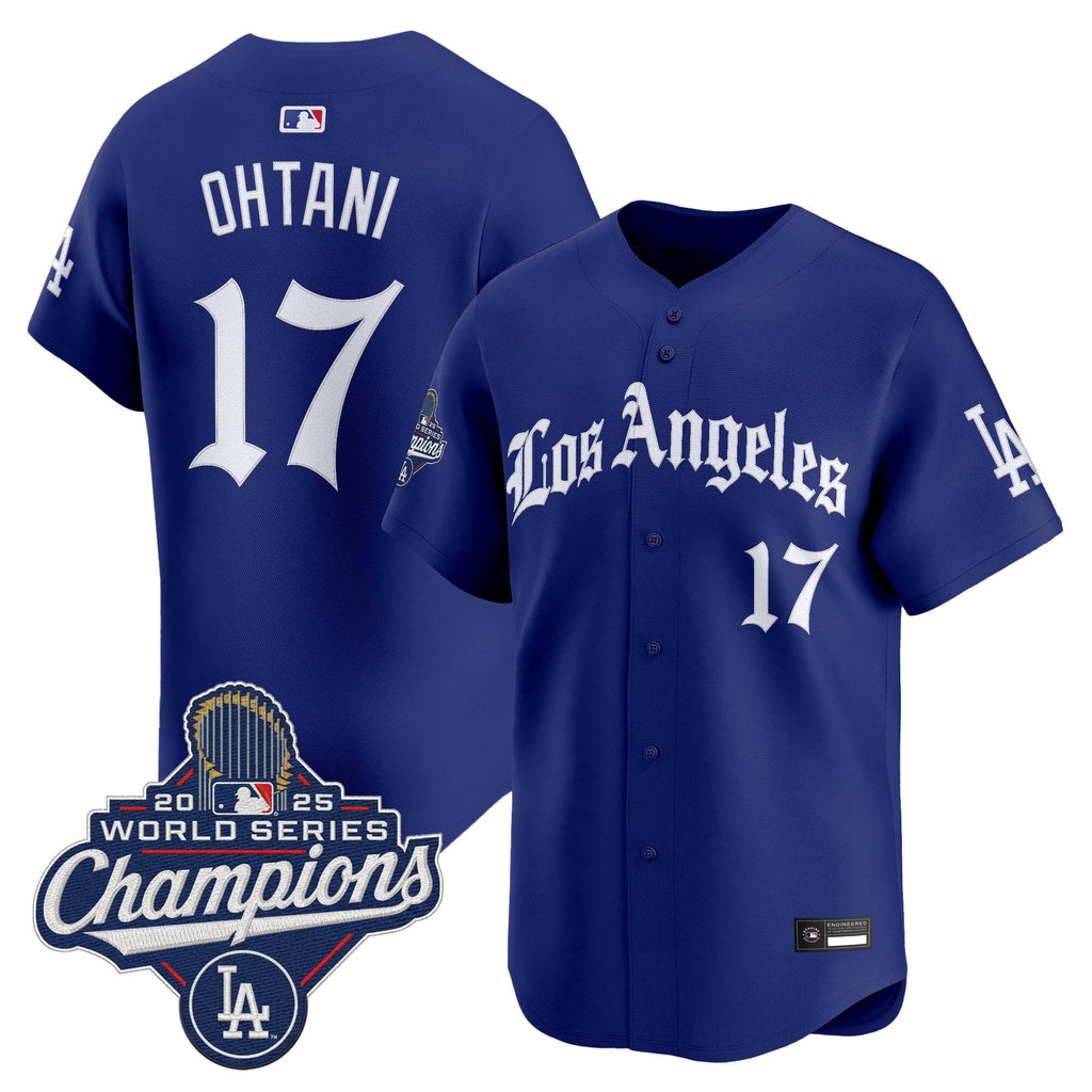 Men's Dodgers 2025 World Series Champions Vapor Premier Limited Jersey V2 - LA Gothic Edition - All Stitched