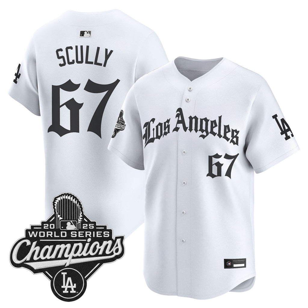 Men's Dodgers 2025 World Series Champions Vapor Premier Limited Jersey V2 - LA Gothic Edition - All Stitched