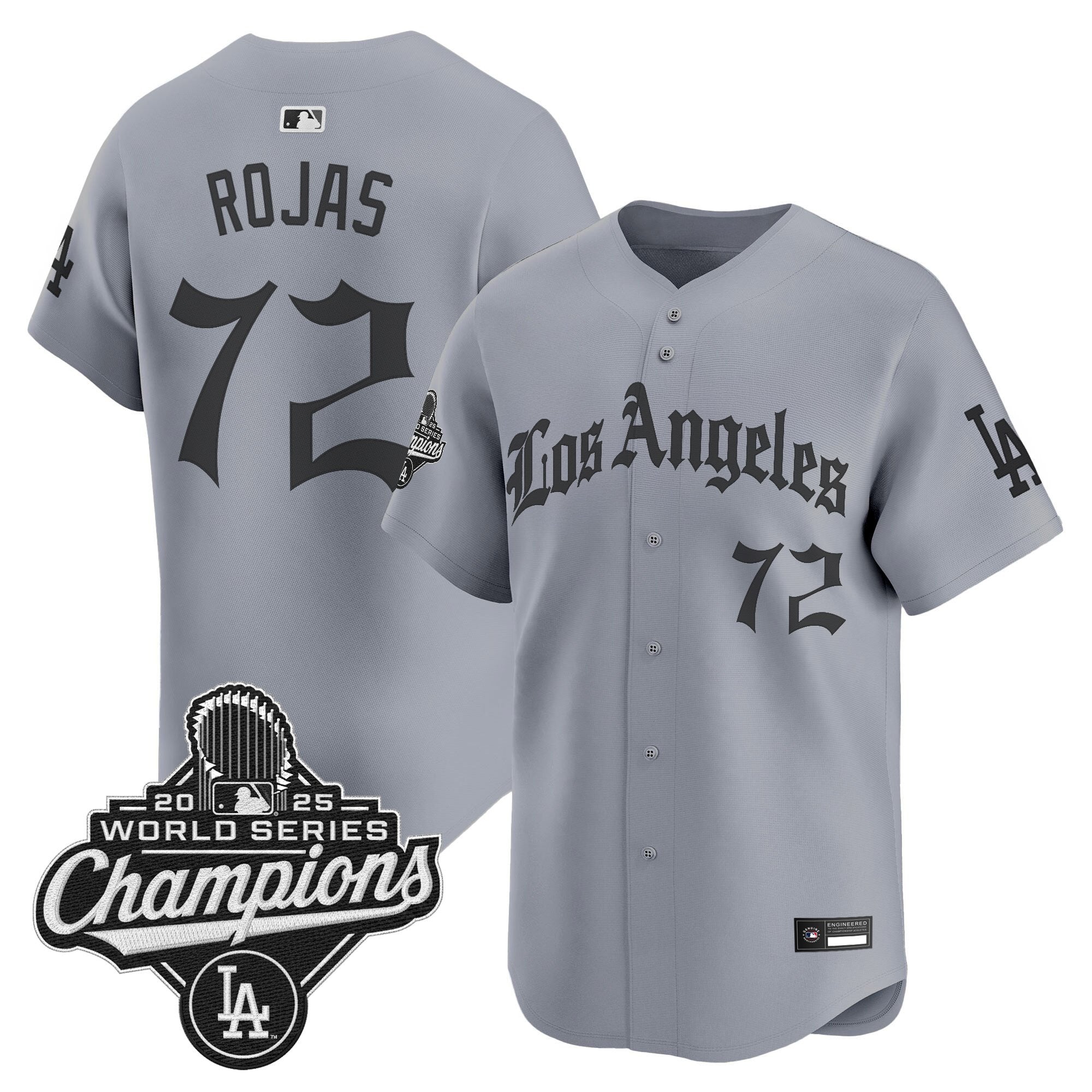 Men's Dodgers 2025 World Series Champions Vapor Premier Limited Jersey V2 - LA Gothic Edition - All Stitched