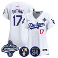 Women's Dodgers 2025 World Series Champions Vapor Premier Limited Jersey - Vin Scully & Fernando Patch - All Stitched