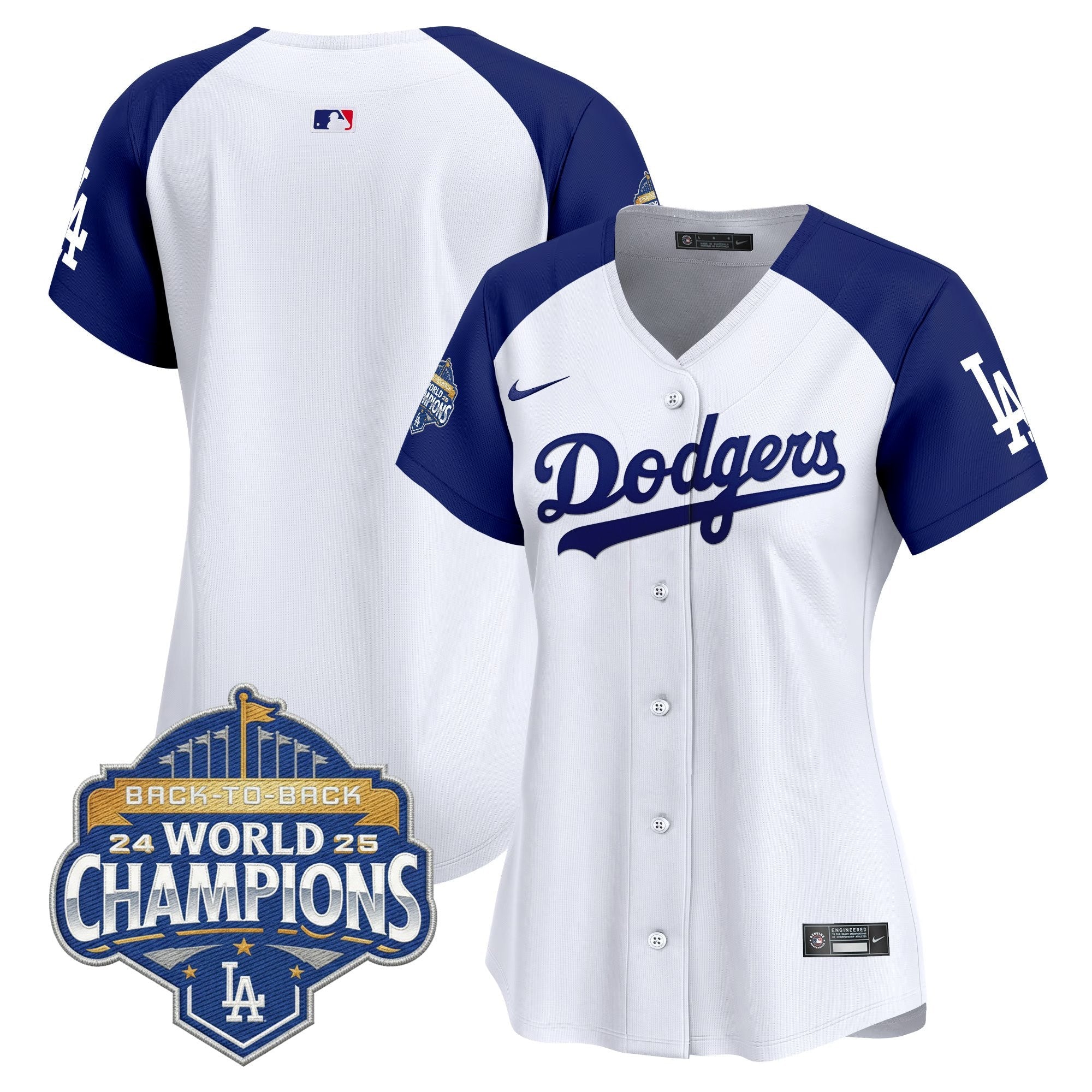 Women's Dodgers 2025 Back-To-Back Champions Vapor Premier Limited Jersey - All Stitched