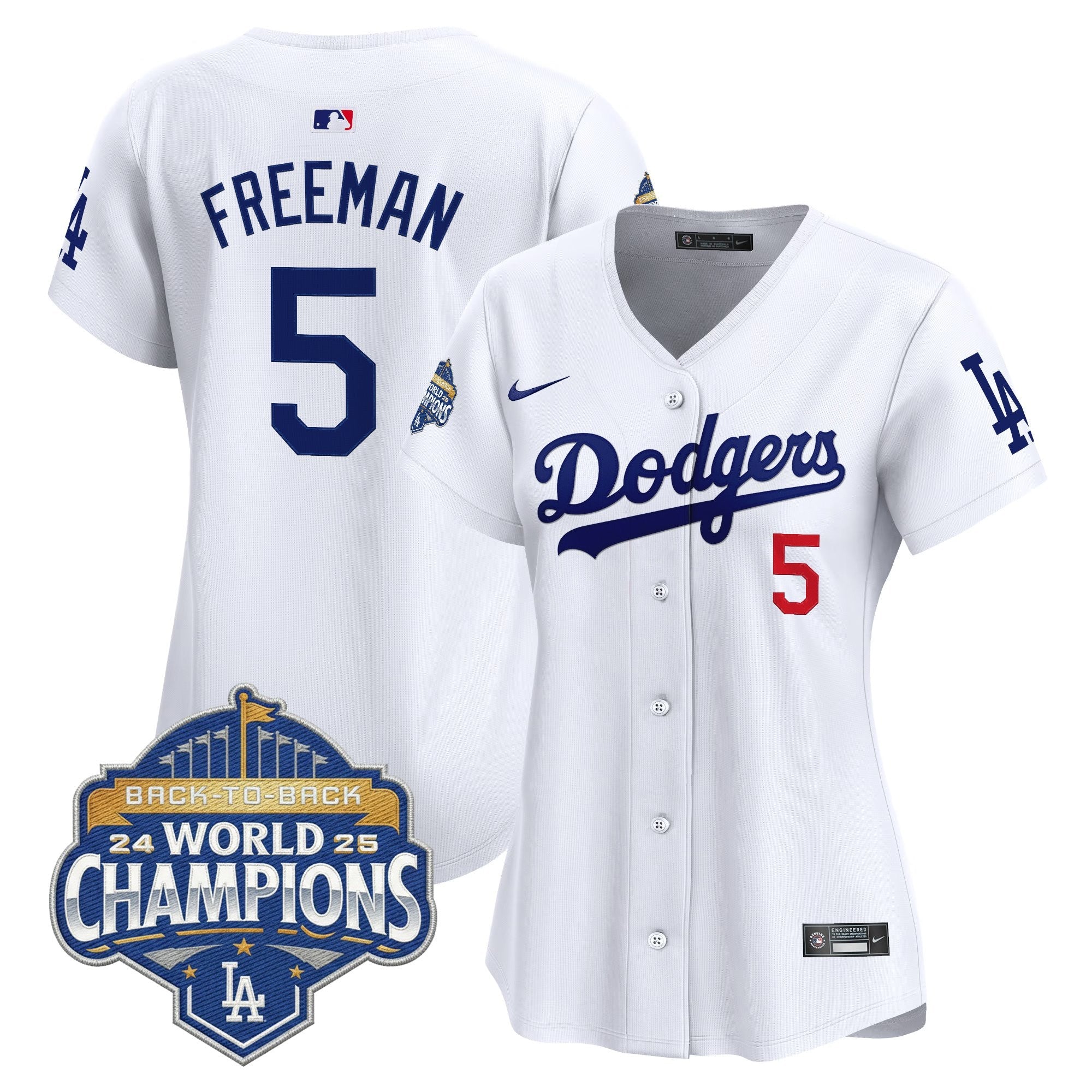 Women's Dodgers 2025 Back-To-Back Champions Vapor Premier Limited Jersey - All Stitched