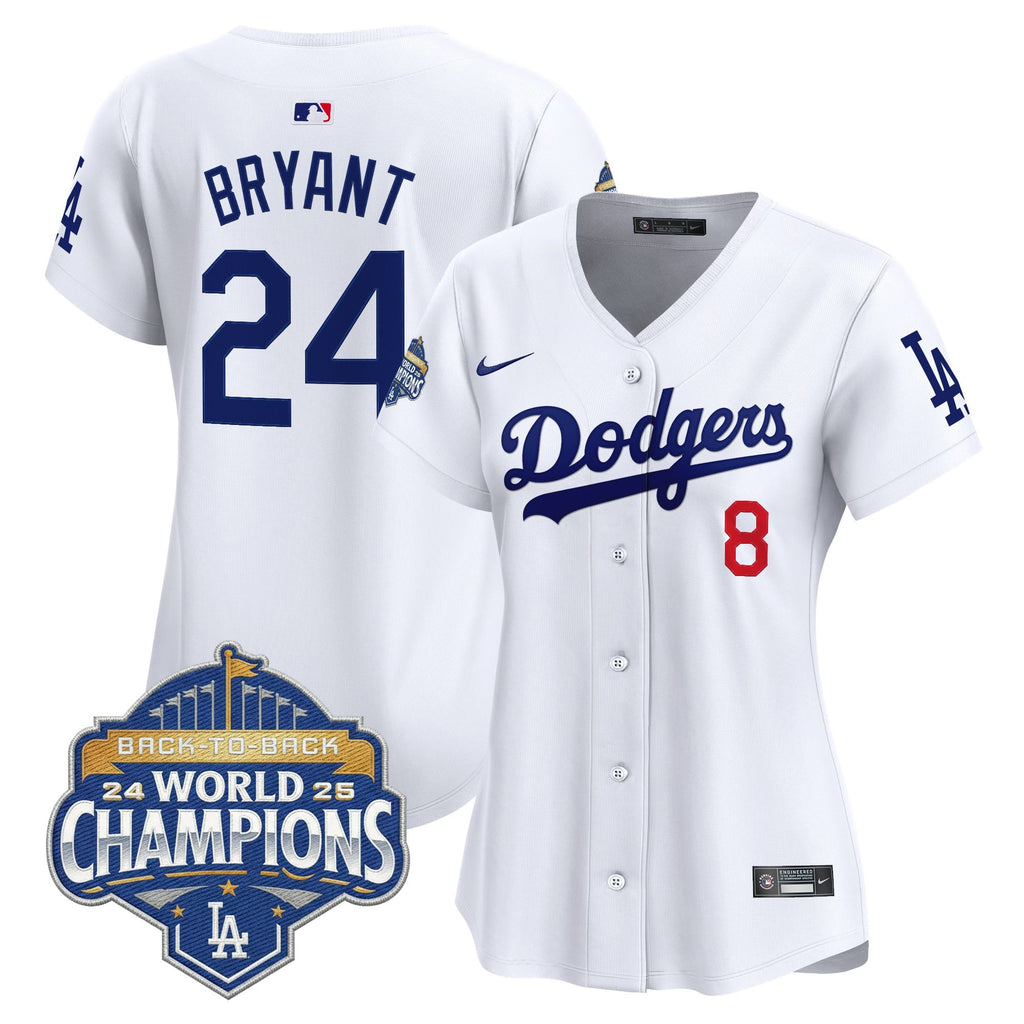 Women's Dodgers 2025 Back-To-Back Champions Vapor Premier Limited Jersey - All Stitched