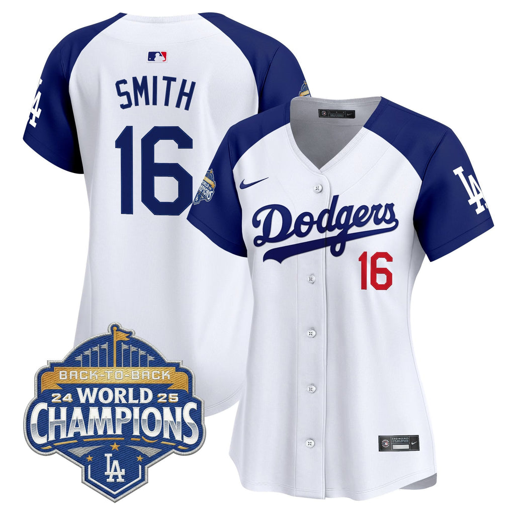 Women's Dodgers 2025 Back-To-Back Champions Vapor Premier Limited Jersey - All Stitched