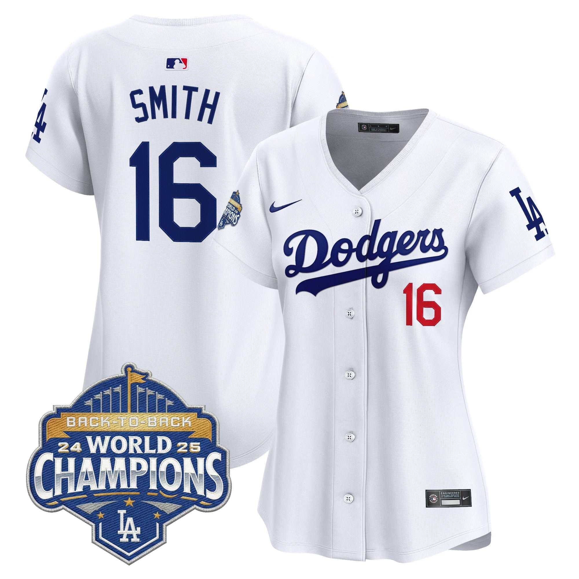 Women's Dodgers 2025 Back-To-Back Champions Vapor Premier Limited Jersey - All Stitched