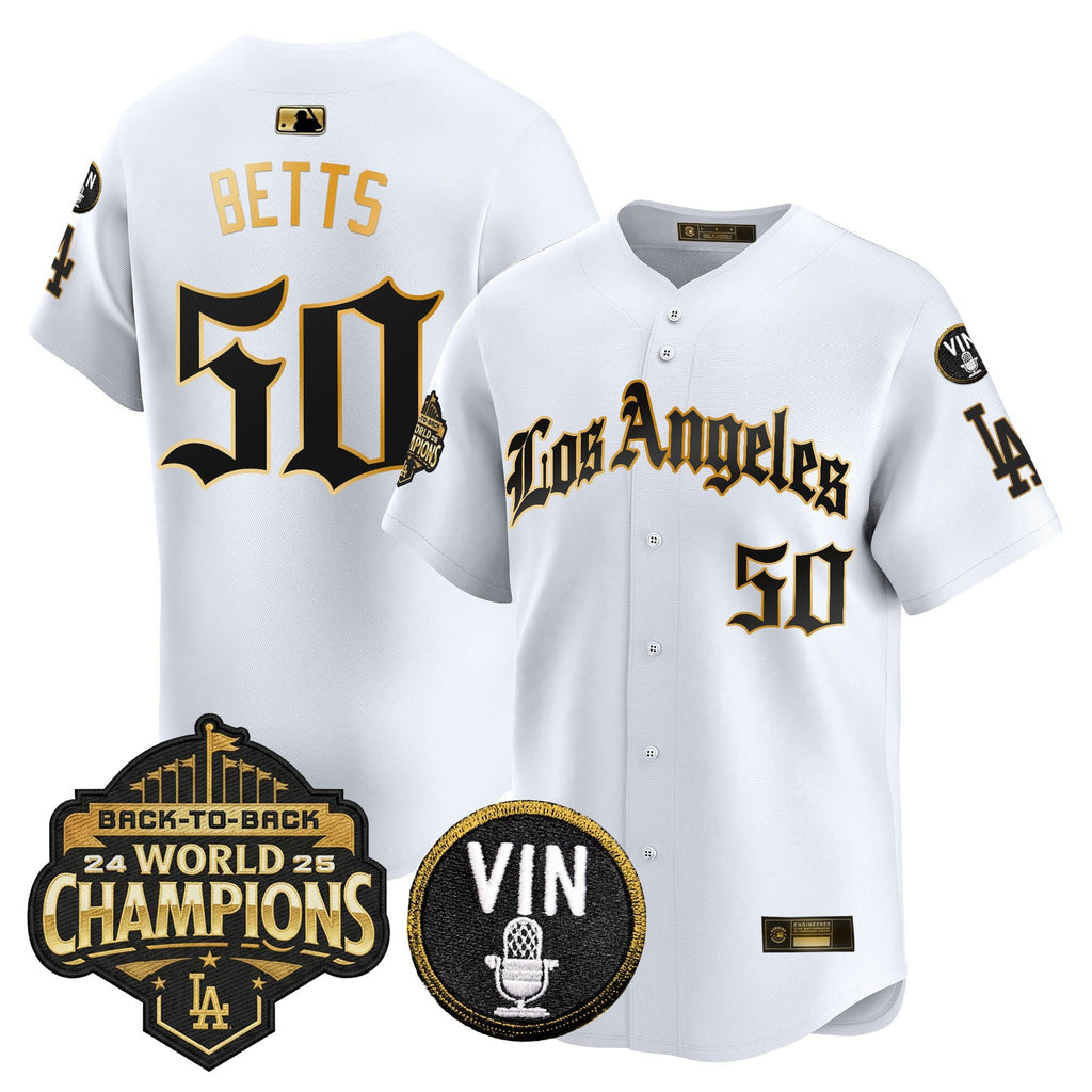 Men's Dodgers 2025 Back-To-Back Champions Vapor Premier Limited Jersey - LA Gothic Edition - All Stitched