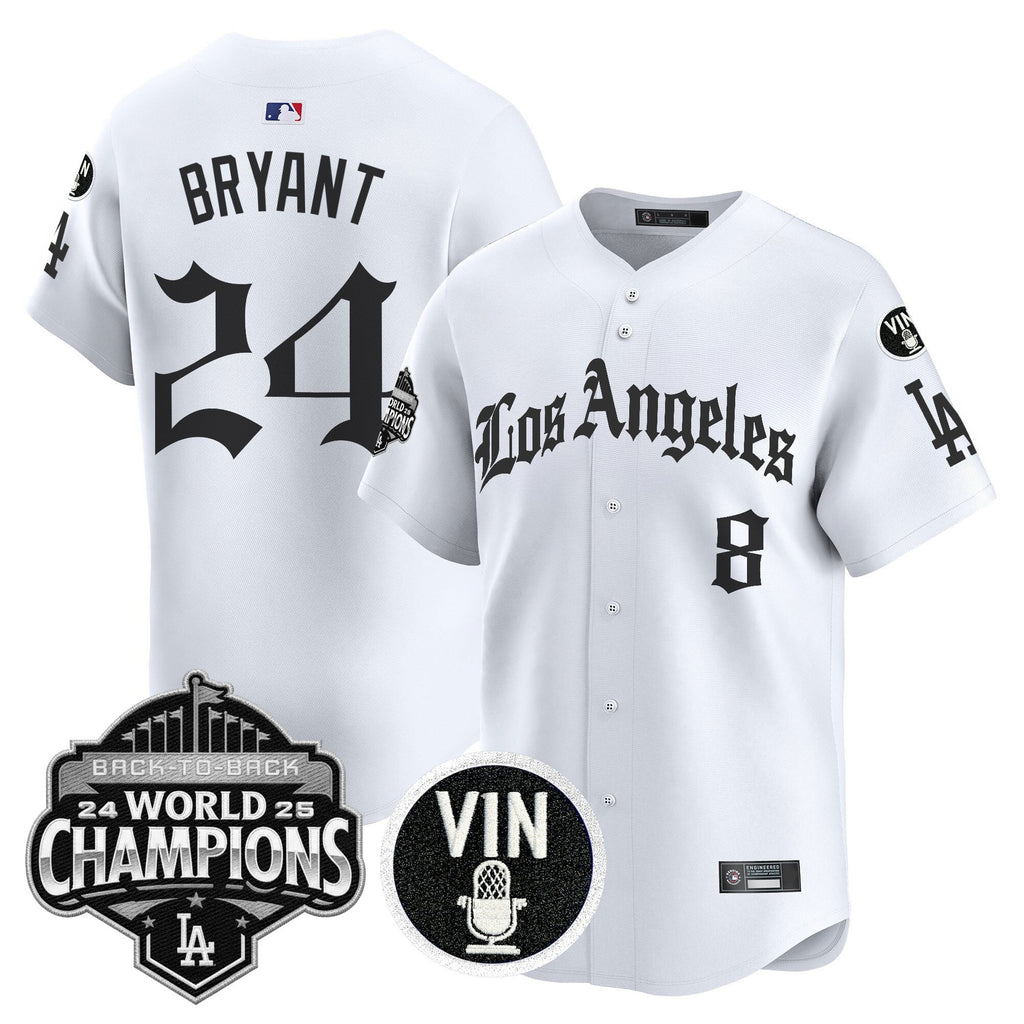 Men's Dodgers 2025 Back-To-Back Champions Vapor Premier Limited Jersey - LA Gothic Edition - All Stitched