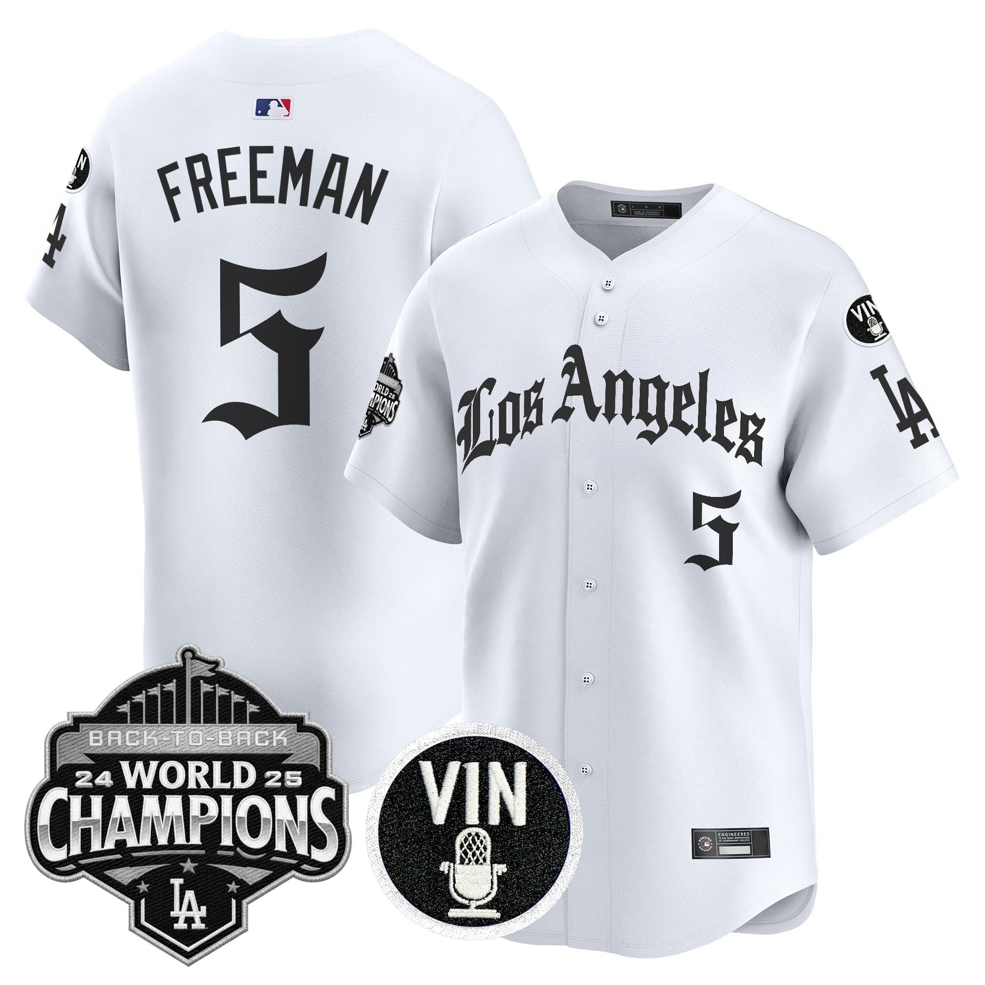 Men's Dodgers 2025 Back-To-Back Champions Vapor Premier Limited Jersey - LA Gothic Edition - All Stitched