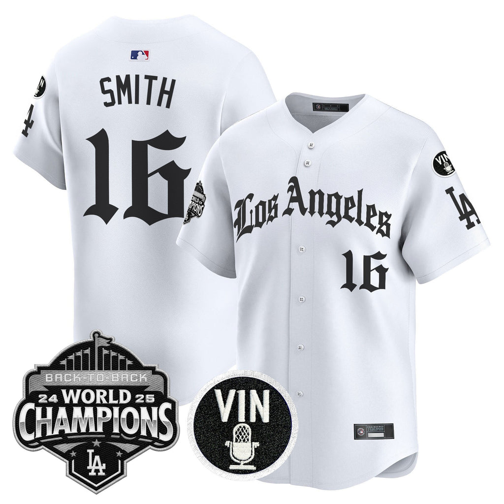 Men's Dodgers 2025 Back-To-Back Champions Vapor Premier Limited Jersey - LA Gothic Edition - All Stitched